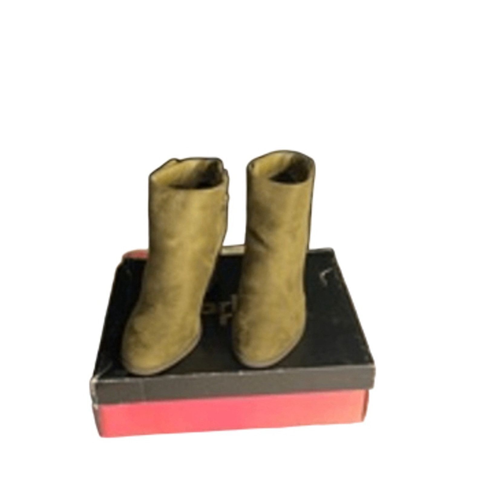 Other Boho Chic Olive Suede Block Heel Ankle Boots “Stacey” 7 Size US 7 / IT 37 - 3 Thumbnail