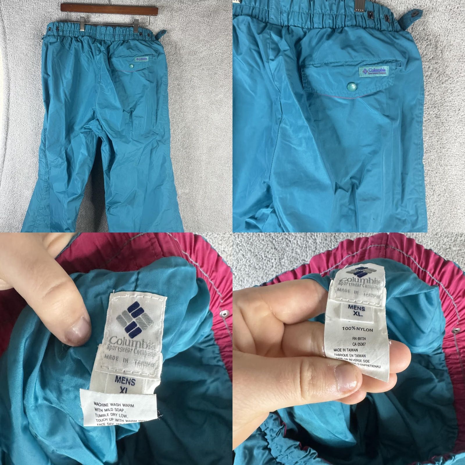 Vintage Columbia Snow Pants Mens XL Blue Insulated Ski Elastic Waist Nylon Winter Pants Size US 36 / EU 52 - 9 Thumbnail