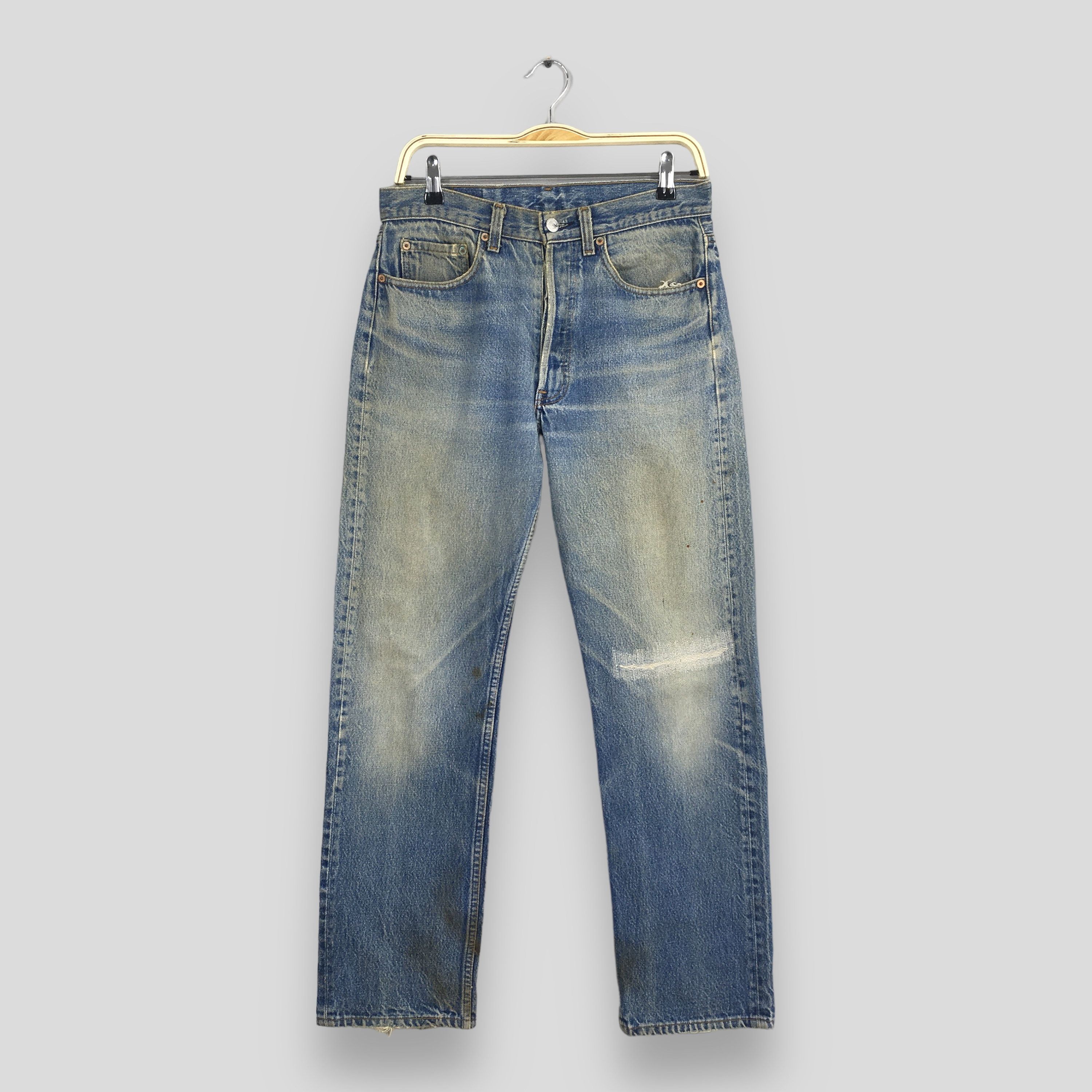 image of Size 29X29 Vintage 80's Levi's 501 Faded Blue Jeans, Men's