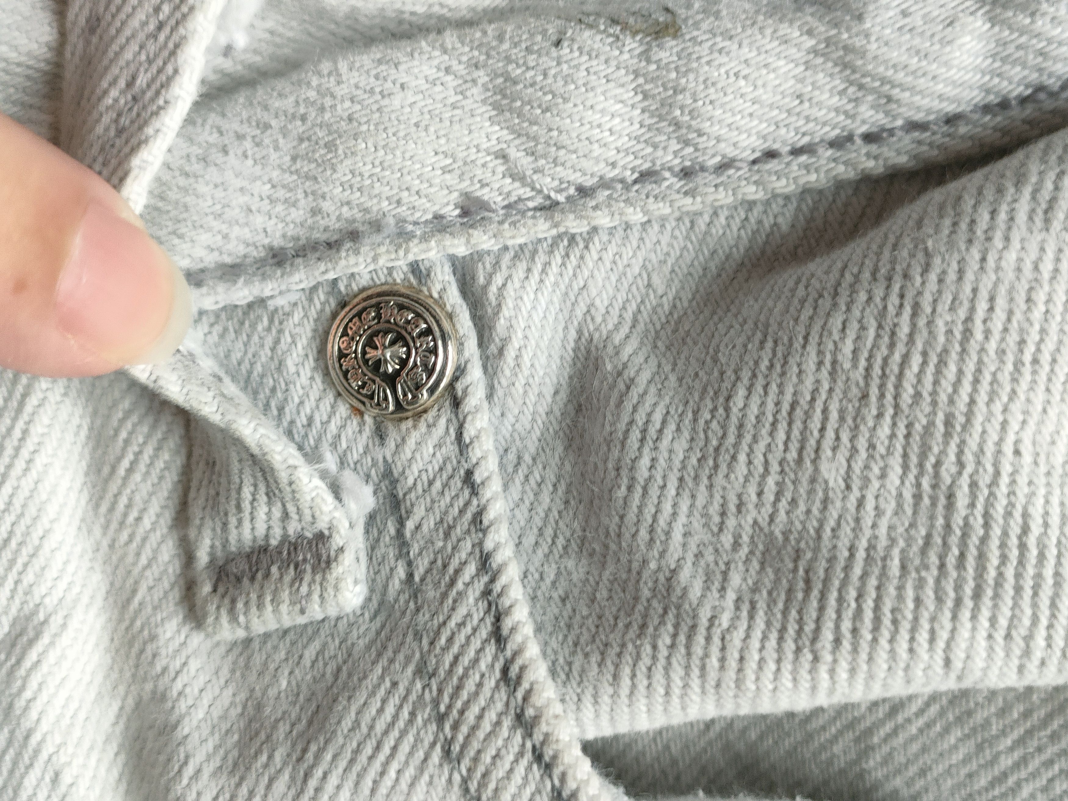 Chrome Hearts Chrome Hearts Silver Cross Patches Light Gray Jeans Size 27" / US 4 / IT 40 - 16 Thumbnail