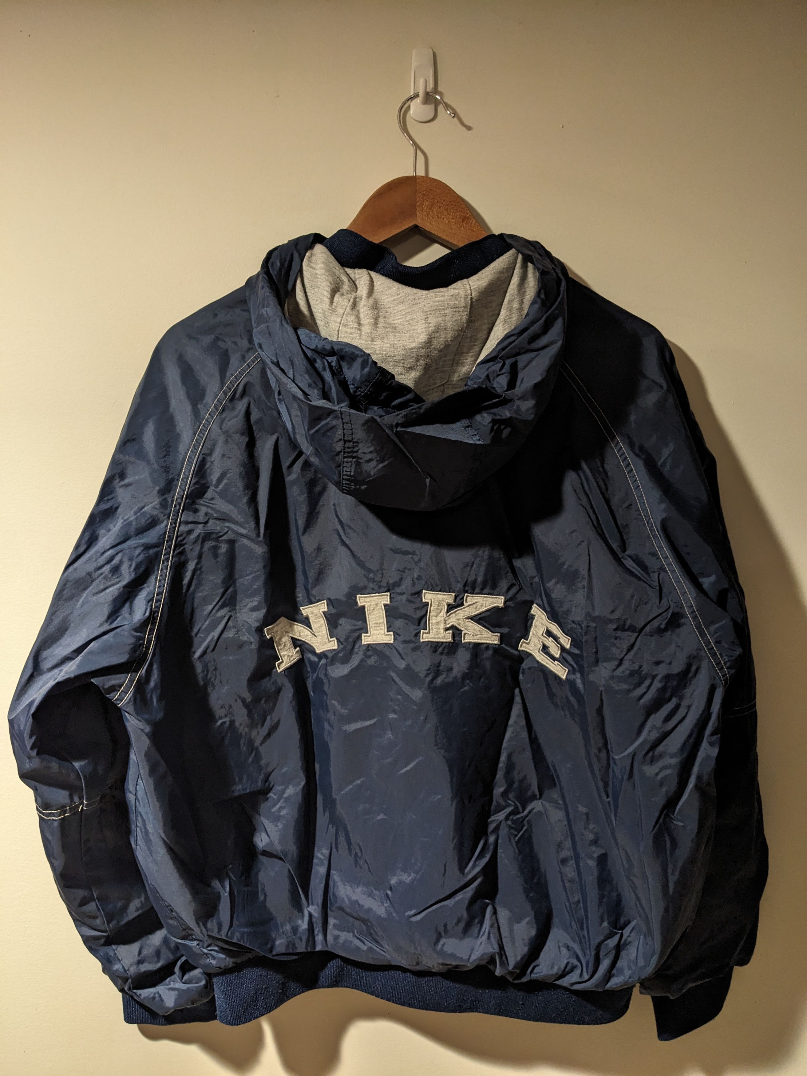 Nike × Vintage Vintage 90s Nike Spell Out Blue Medium Windbreaker Size US M / EU 48-50 / 2 - 1 Thumbnail
