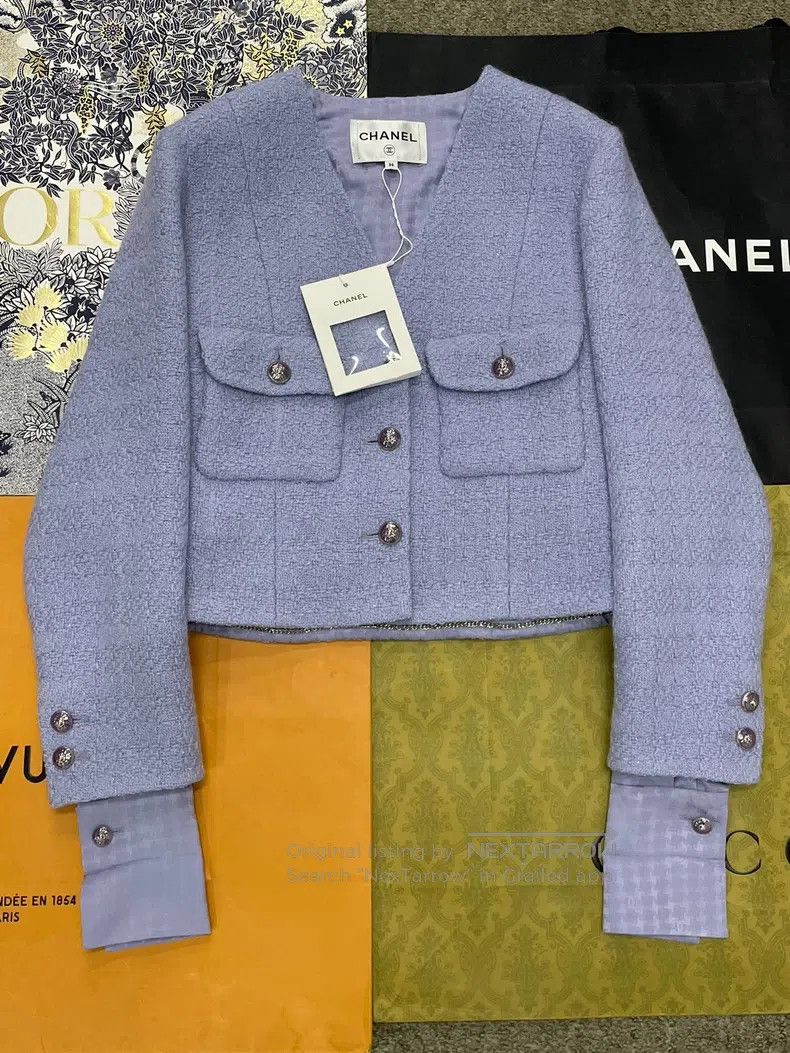 Chanel Chanel 24A purple V-neck jacket Size XS / US 0-2 / IT 36-38 - 1 Thumbnail