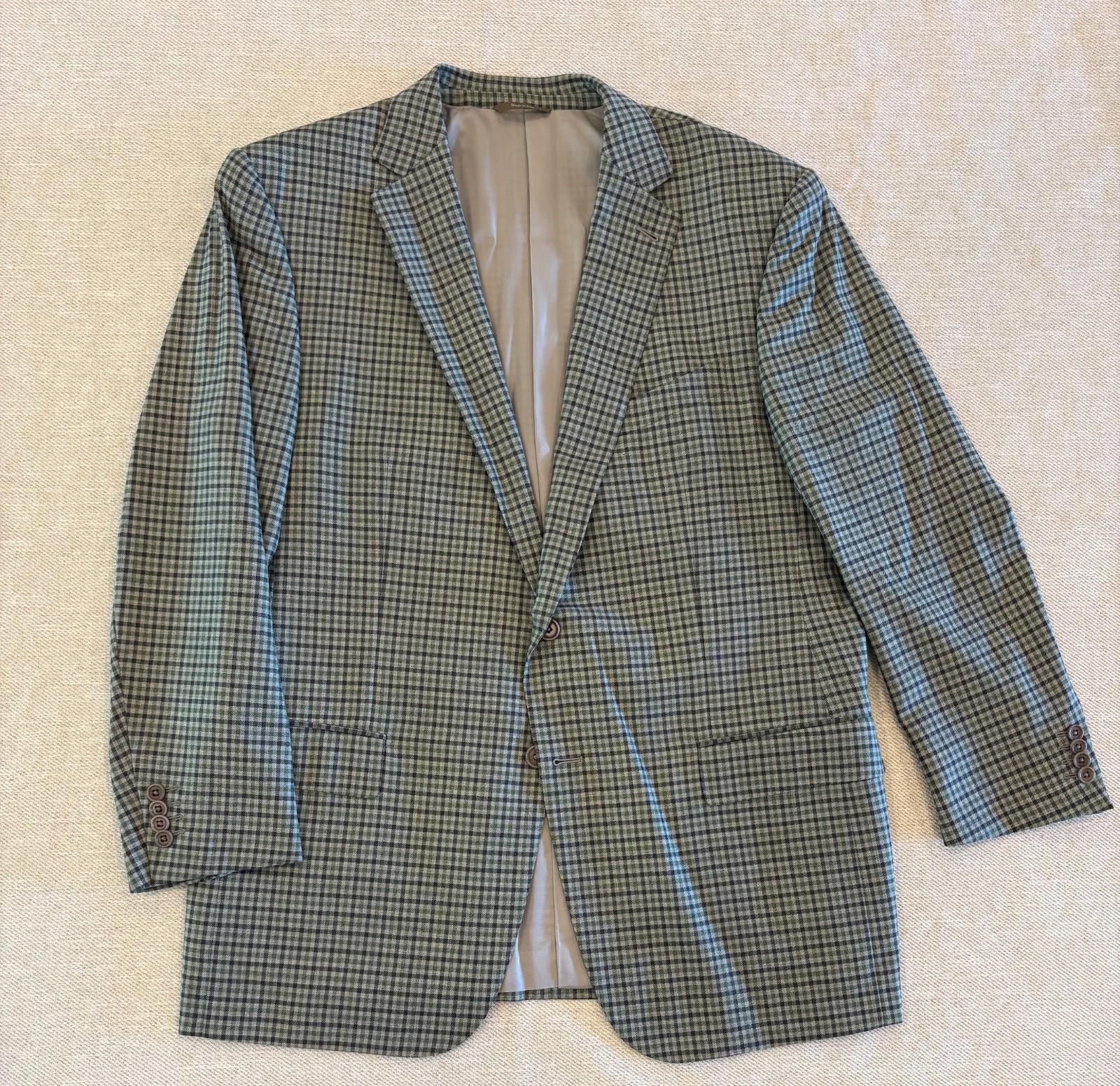 Ermenegildo Zegna Ermenegildo Zegna Mila Sport Coat 46R Check Wool Silk Size 46R - 1 Thumbnail