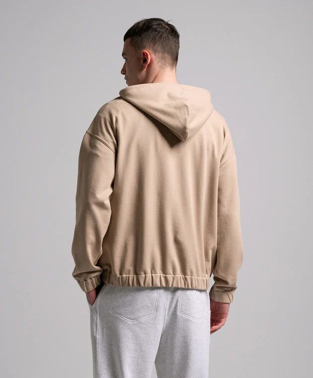 Brunello Cucinelli o1y0526 Hoodie in Beige Size US XXL / EU 58 / 5 - 4 Thumbnail