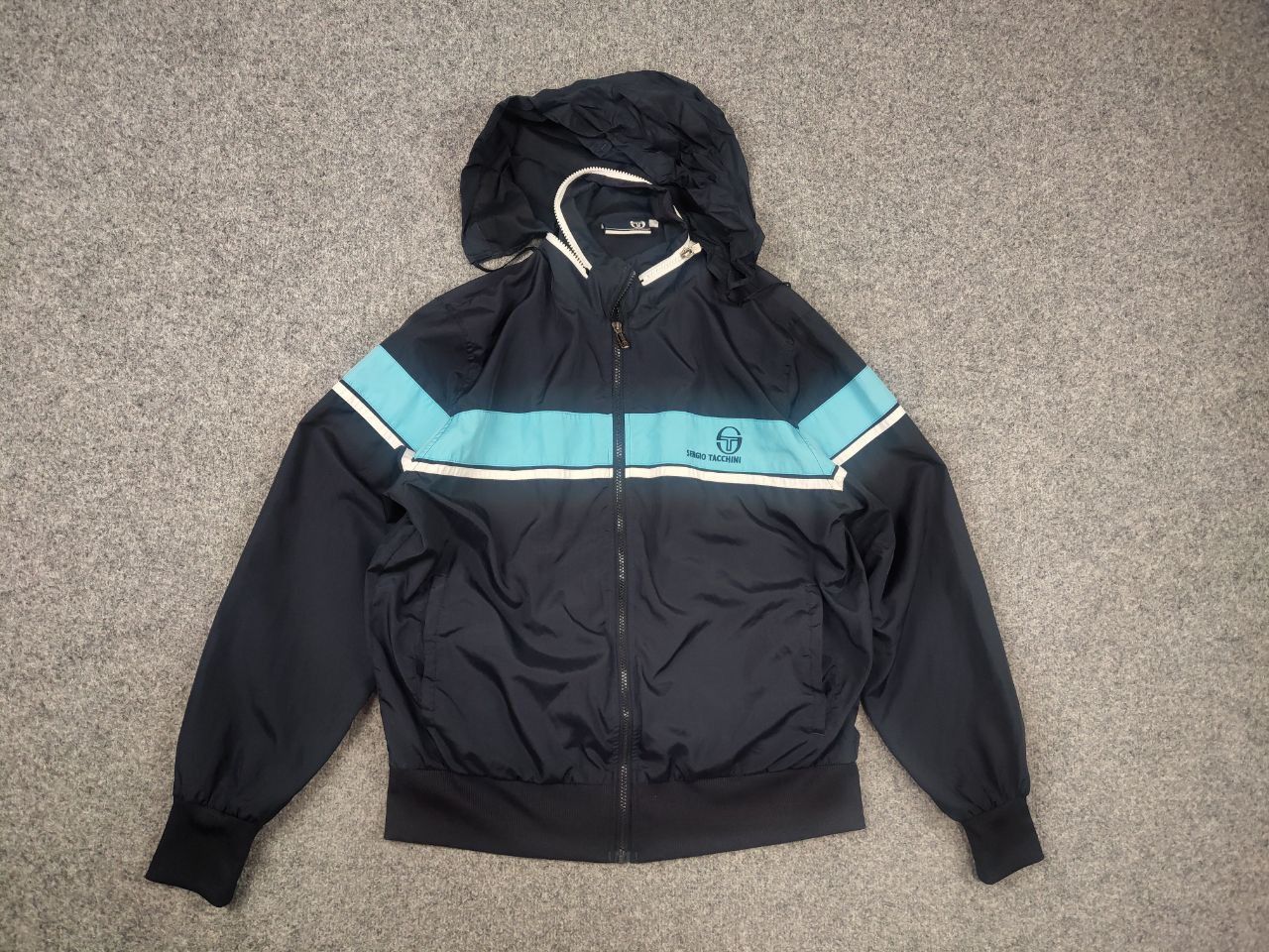 Sergio Tacchini Sergio Tacchini Light navy Logo jacket Zip Hoodie Vintage Size US L / EU 52-54 / 3 - 2 Thumbnail
