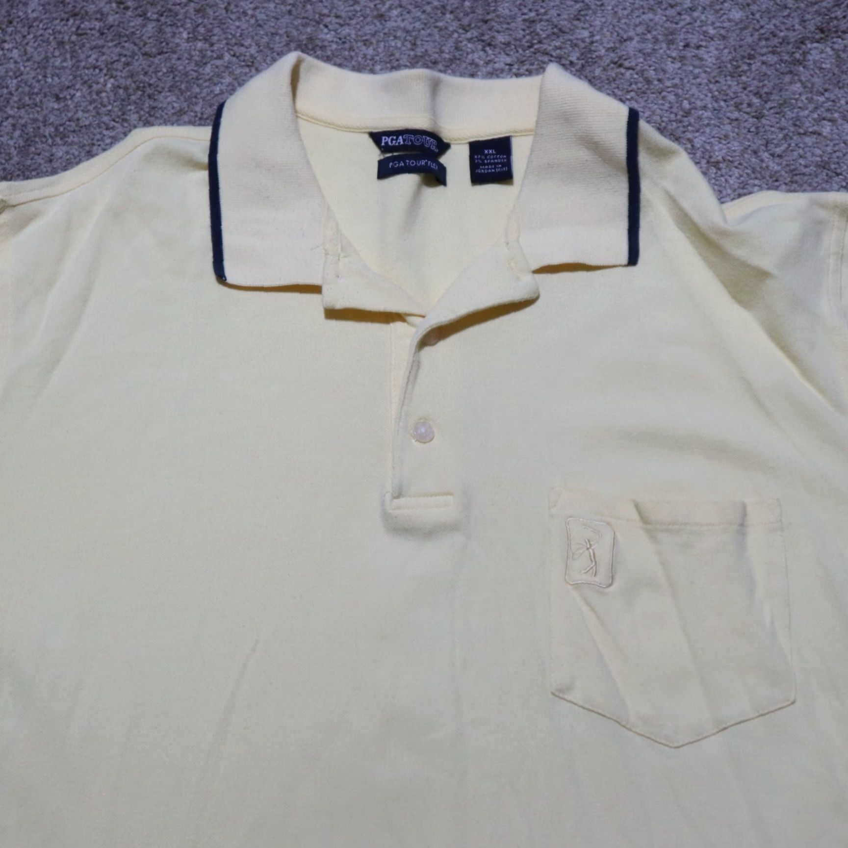 PGA Tour PGA TOUR Polo Shirt Adult 2XL Yellow Short Sleeve AIR FLEX Golf Shirt Mens Size US XXL / EU 58 / 5 - 2 Thumbnail