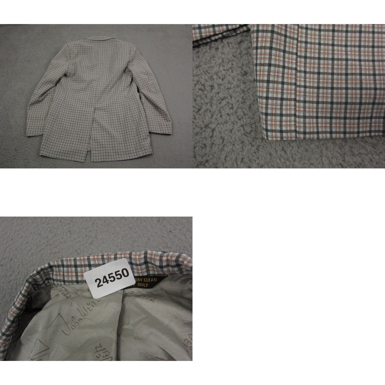 Vintage Vintage Palm Beach Blazer Mens 42 Gray Plaid Tuxedo Coat Two-Button 80s 90s Shirt Mens Size 42R - 10 Thumbnail