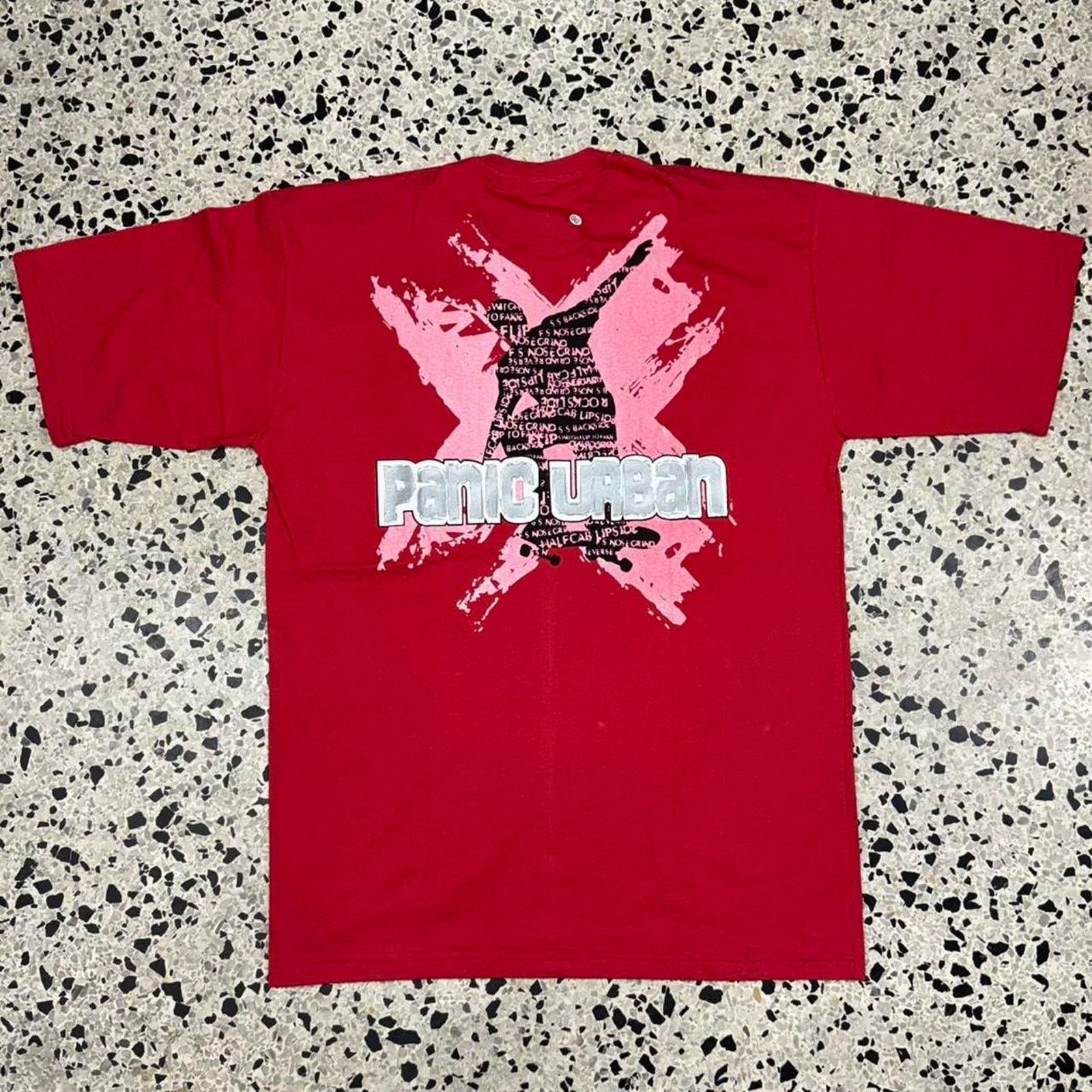 Japanese Brand × Other × Vintage VINTAGE Y2K PANIC URBAN STREETWEAR SKATEBOARD TEE: Size US XL / EU 56 / 4 - 8 Thumbnail