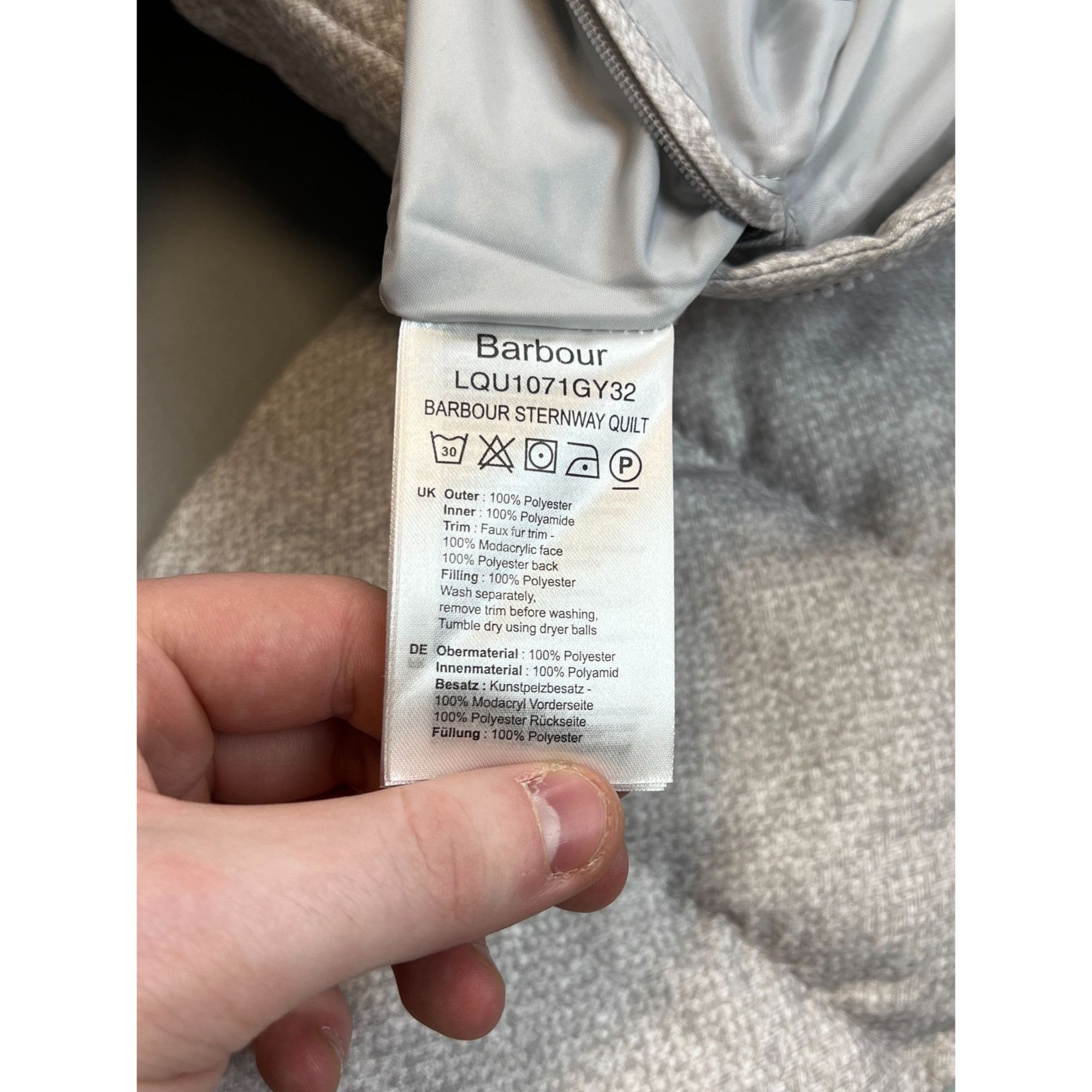 Barbour Barbour Sternway Quilt Synthetic Down Coat (Y0694) Size XL / US 12-14 / IT 48-50 - 17 Thumbnail