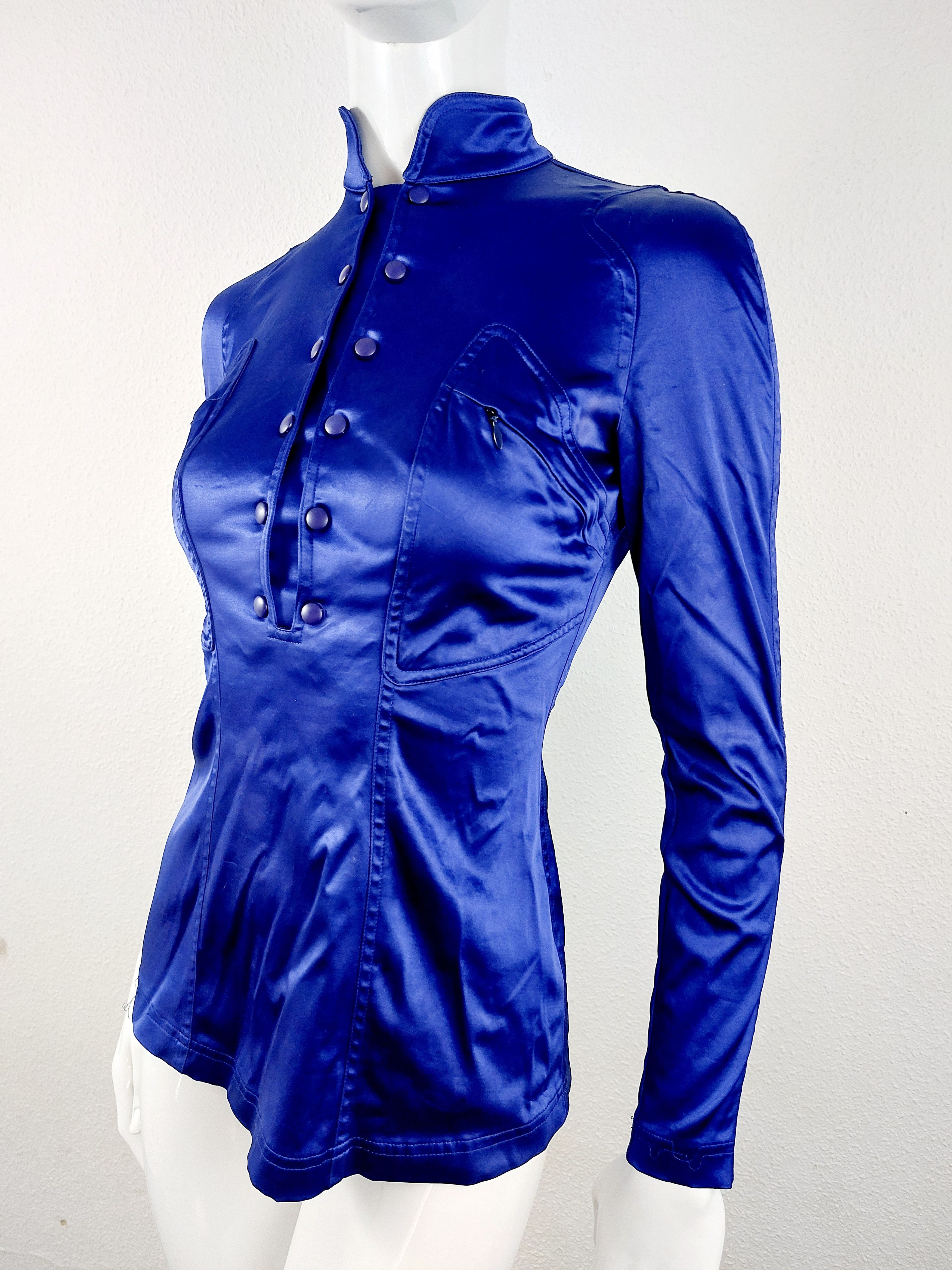 Thierry Mugler Thierry Mugler Satin Sculptural Futuristic Jacket Size S / US 4 / IT 40 - 1 Thumbnail