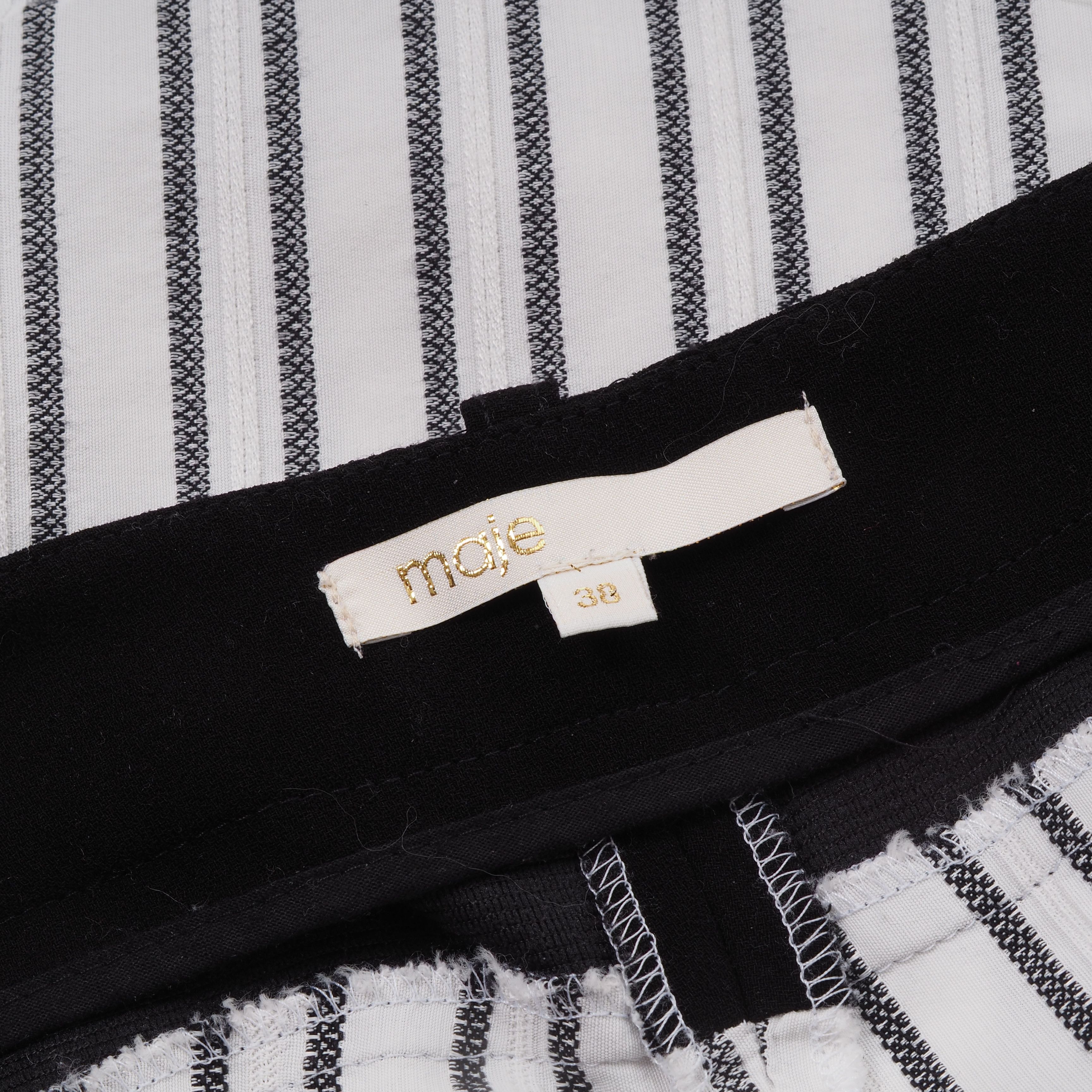 Maje Maje Paris Women Ferre Striped Straight Leg Woven Pants Size 27" / US 4 / IT 40 - 5 Thumbnail
