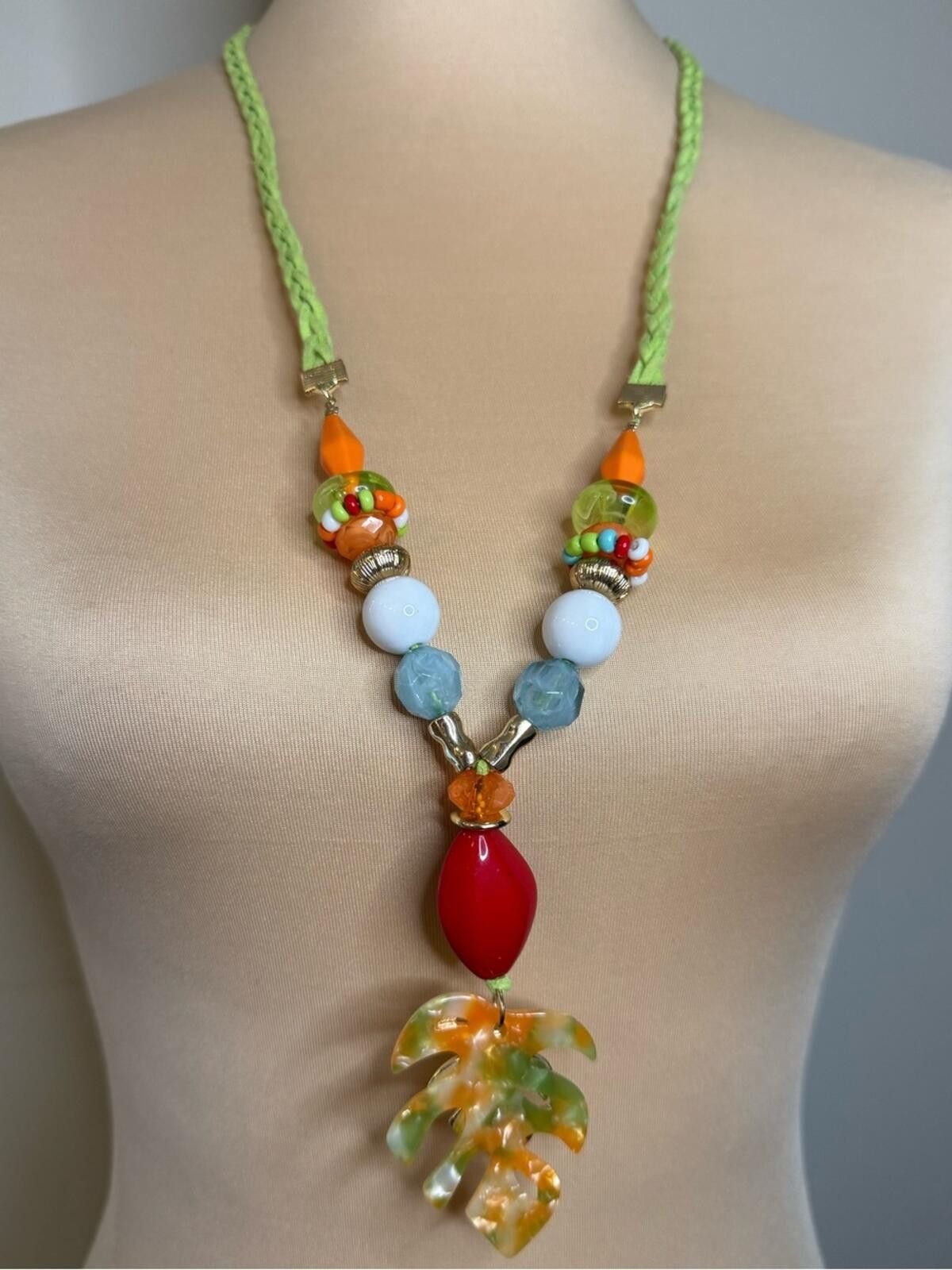 Other Tropical necklace earring set multicolor bead Amber earrings Size ONE SIZE - 6 Thumbnail