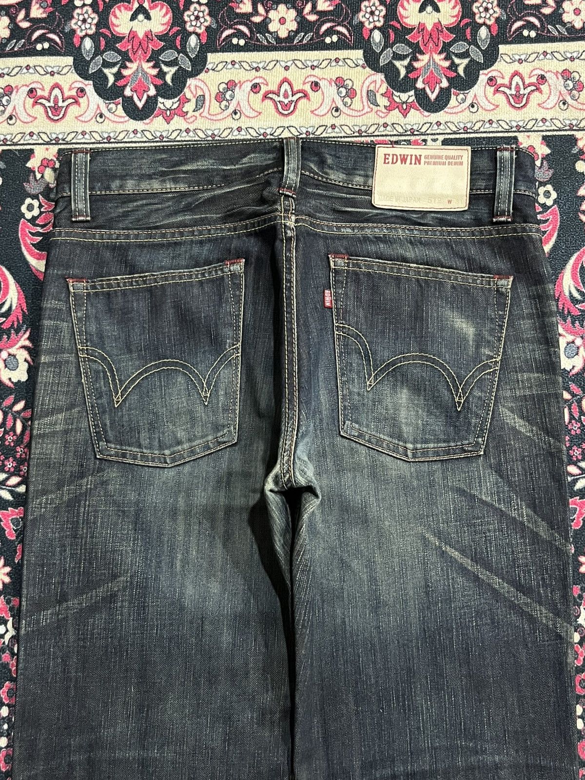 Edwin Vintage Edwin 512 Made in Japan Dark Washed Flare Jeans Size US 31 - 7 Thumbnail