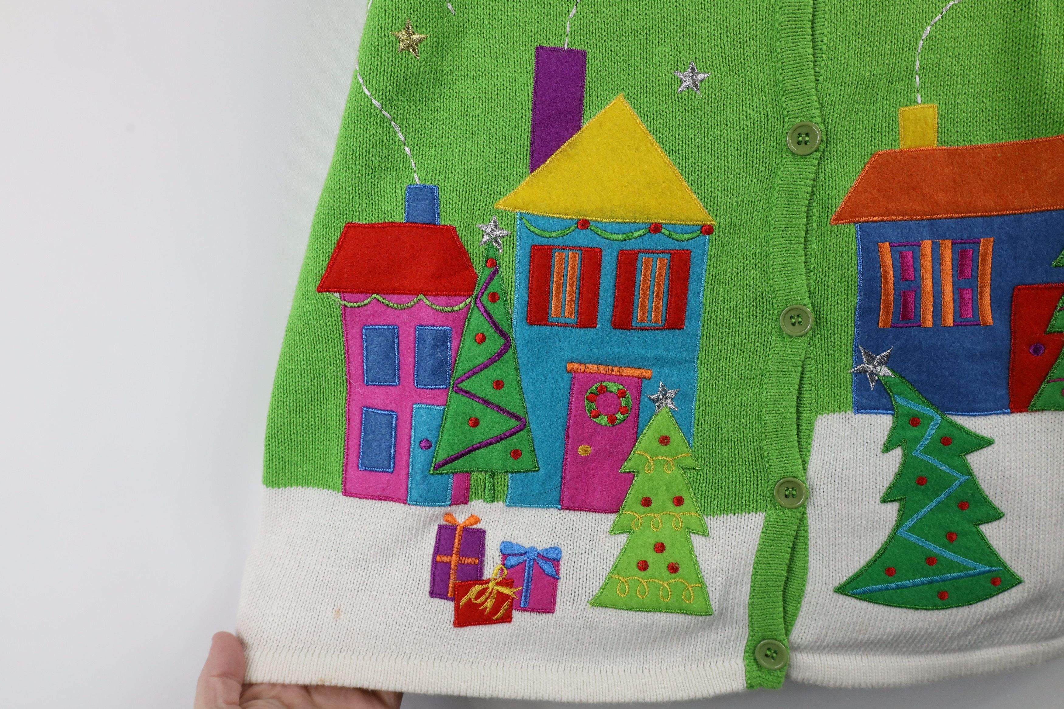 Vintage Vintage 90s Streetwear Town Winter Knit Cardigan Sweater Size L / US 10 / IT 46 - 5 Thumbnail
