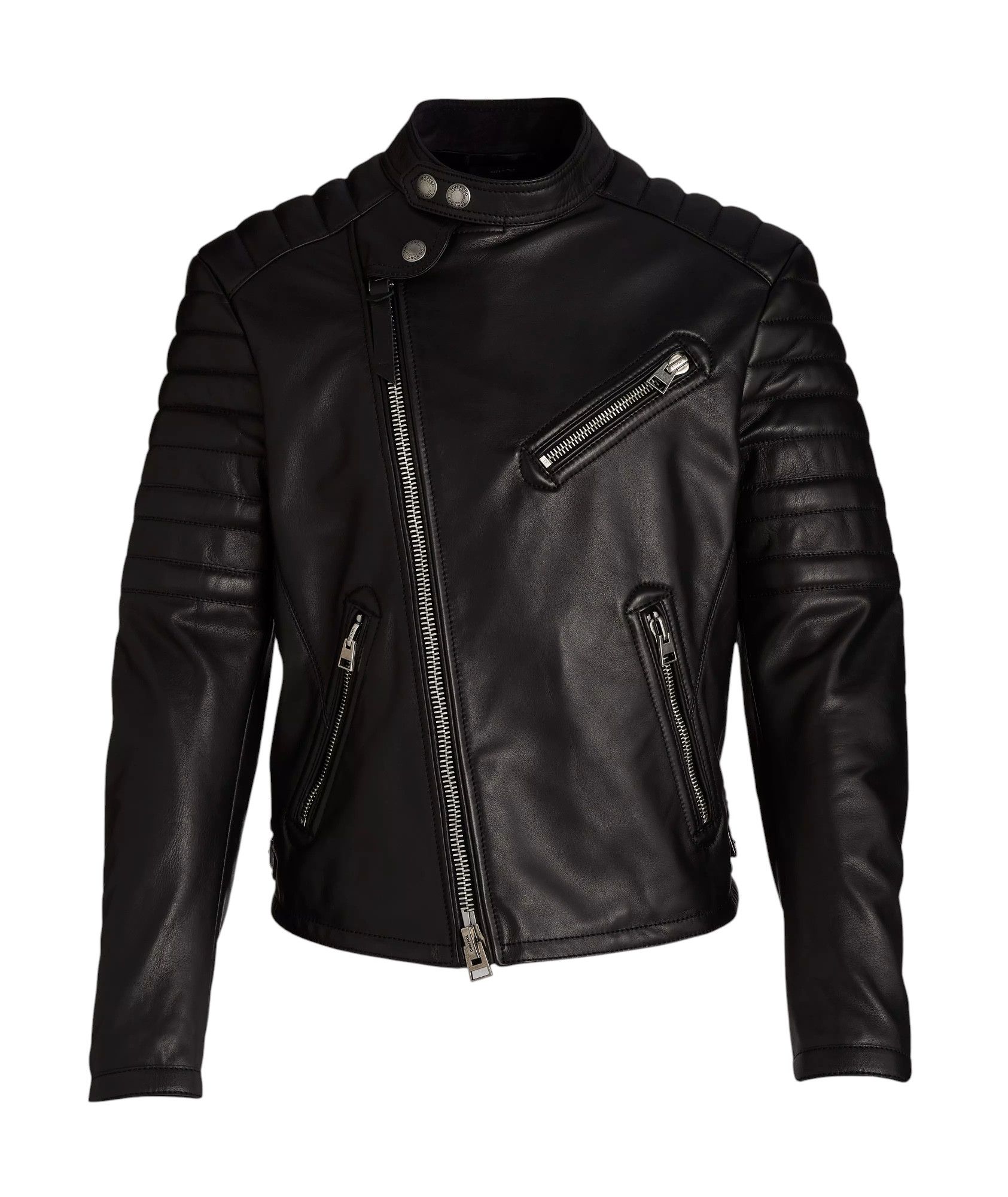 Tom Ford LEATHER BIKER BOMBER JACKET Size US M / EU 48-50 / 2 - 1 Thumbnail
