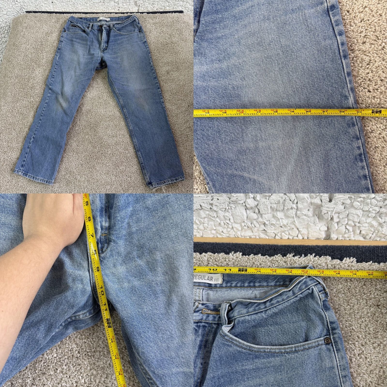 Lee Lee Regular Fit Jeans Mens 36x29 Medium Wash Blue Denim Straight Casual Size US 36 / EU 52 - 9 Thumbnail