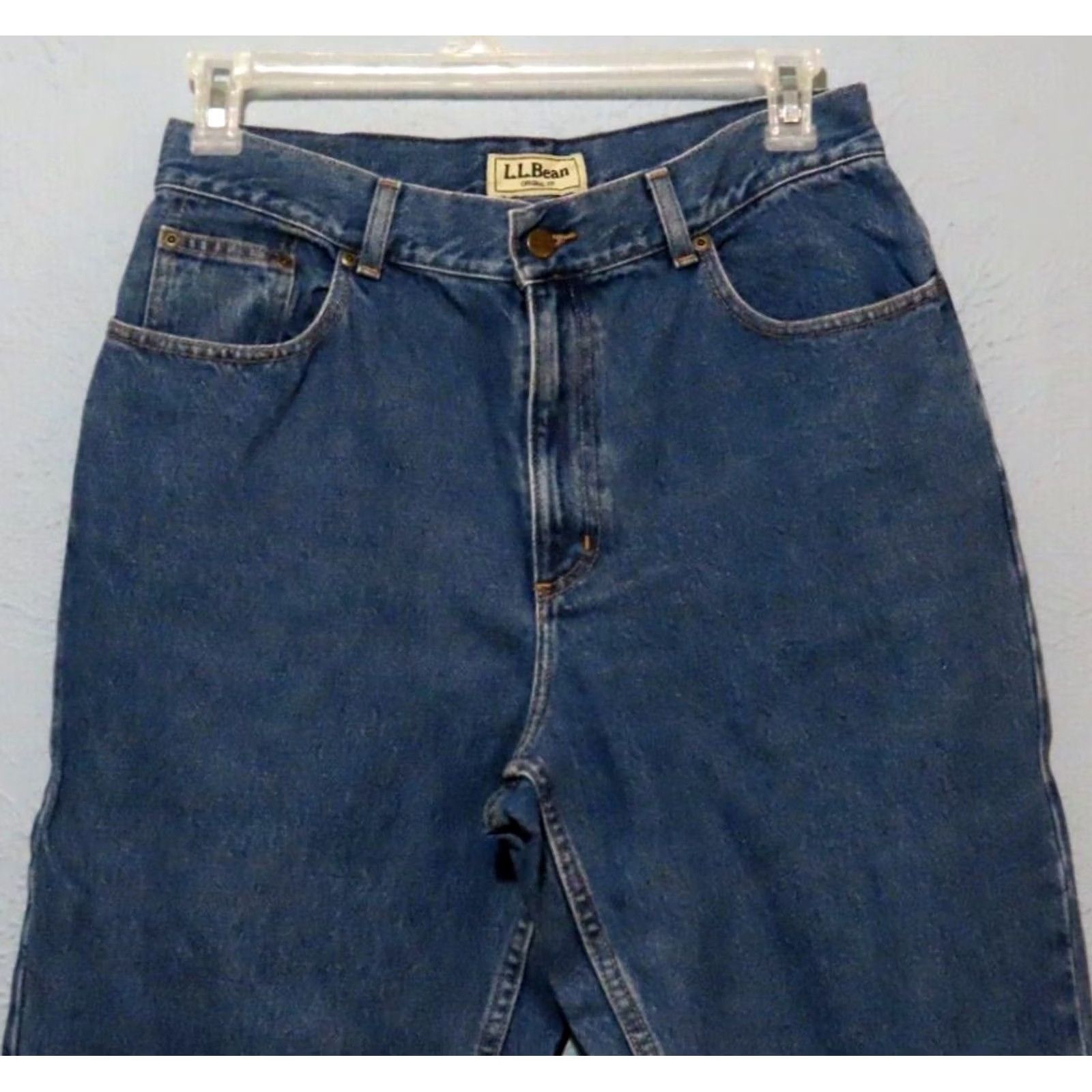 Vintage LL Bean Jeans Womens 14 Straight Fit Blue Denim 5-Pocket Zip Medium Wash Relaxed Straight Leg Casual Mens Womens Girls Size 36" / US 14 / IT 50 - 3 Thumbnail