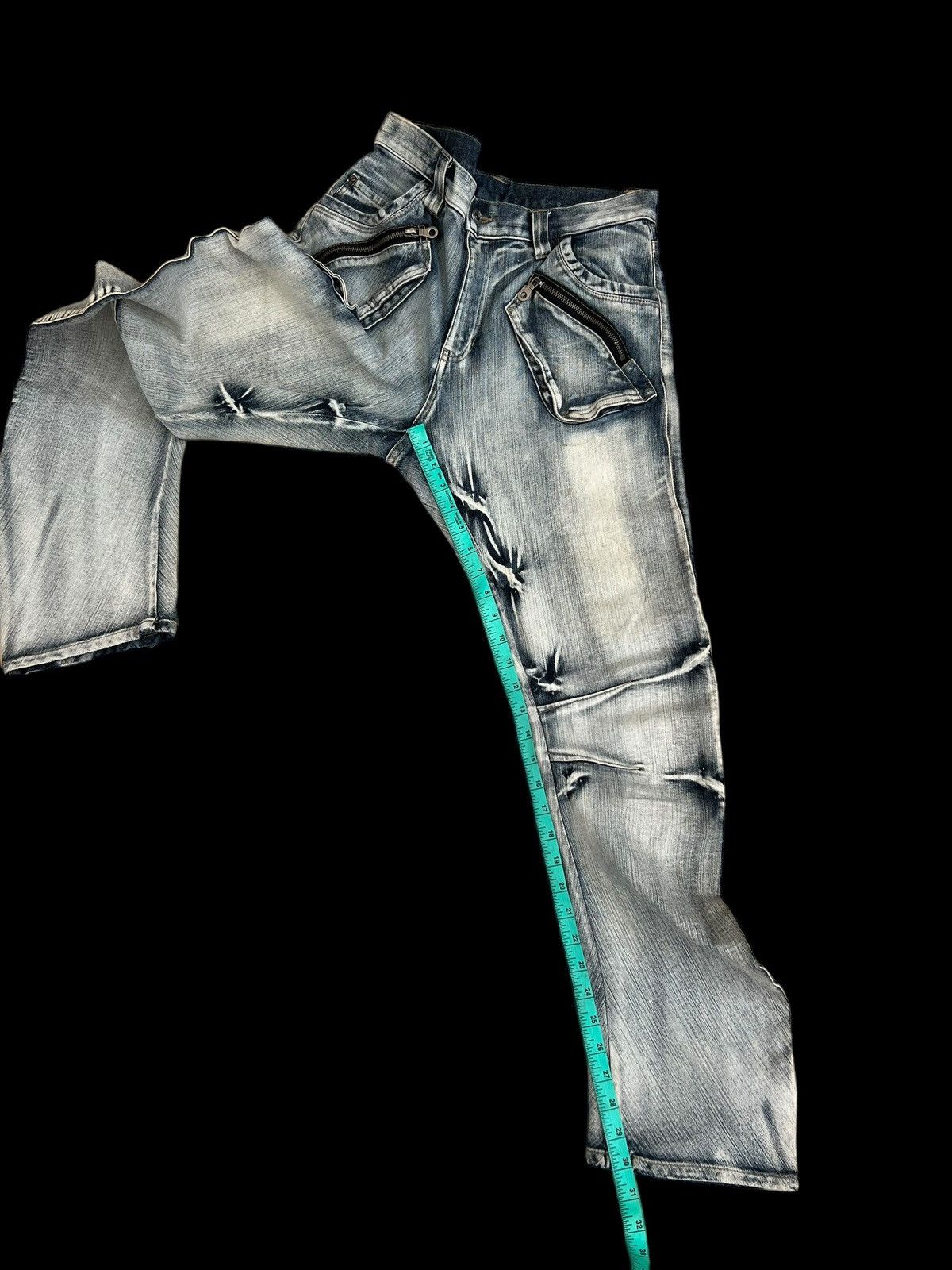 Vintage Vintage PPFM Acid Washed Curved Leg Denim Jeans Size US 31 - 5 Thumbnail