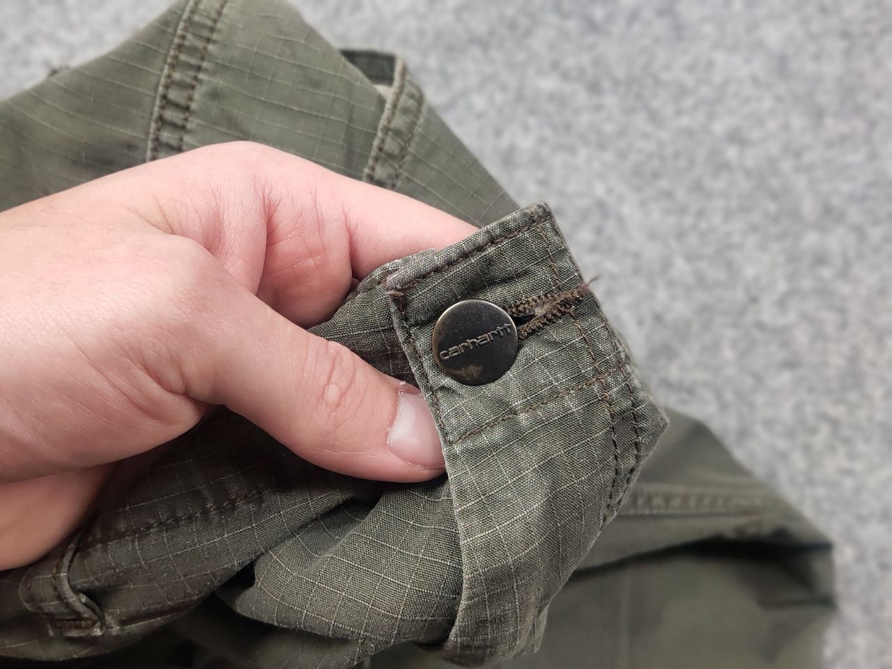 Carhartt Vintage Carhartt Ripstop Green Faded Regular Cargo Pants Size US 31 - 14 Thumbnail