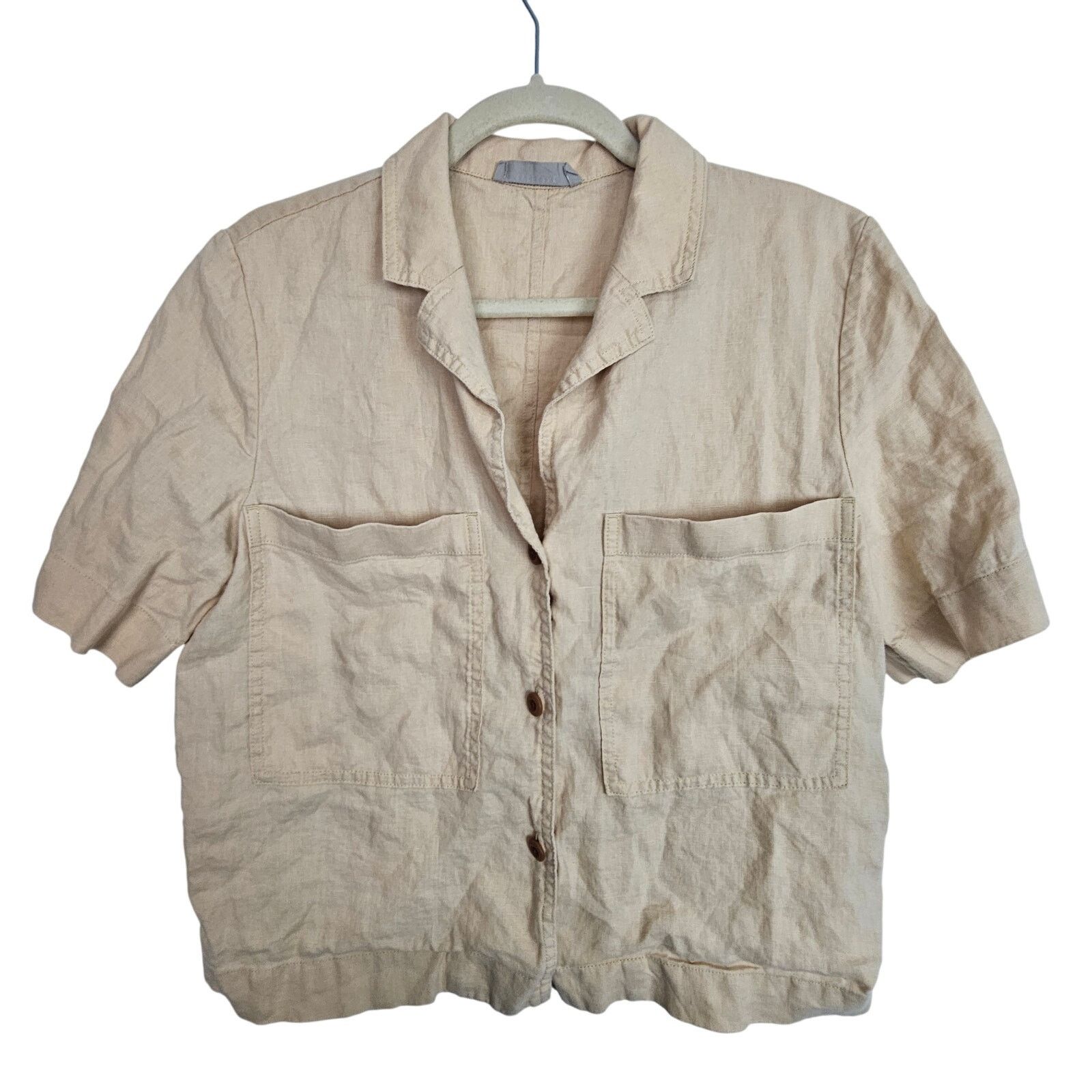 Everlane Everlane Crop Top Button Front Shirt Linen Tunic Top Women S Size S / US 4 / IT 40 - 1 Thumbnail