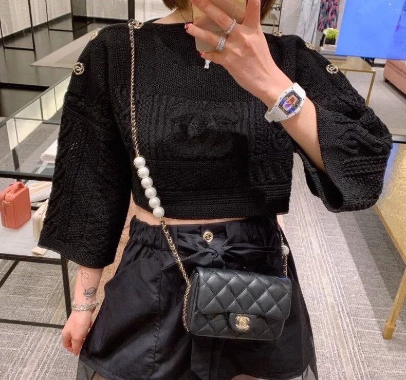 Chanel Chanel Black wood ear lace stitching cotton casual shorts Size 25" / US 0 / IT 36 - 8 Thumbnail