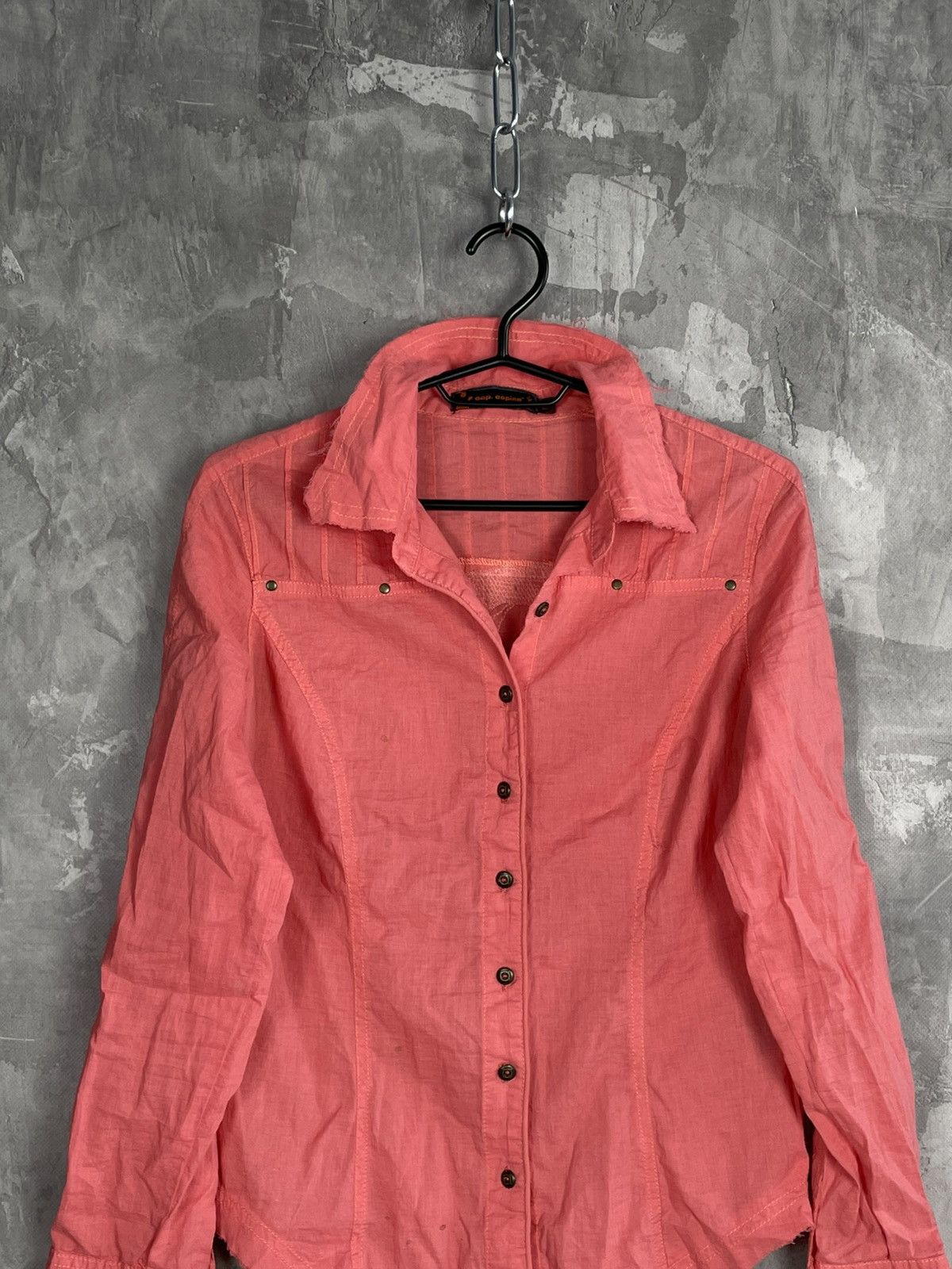 Cop Copine Cop Copine long sleeve button up big logo y2k blouse Size L / US 10 / IT 46 - 2 Thumbnail