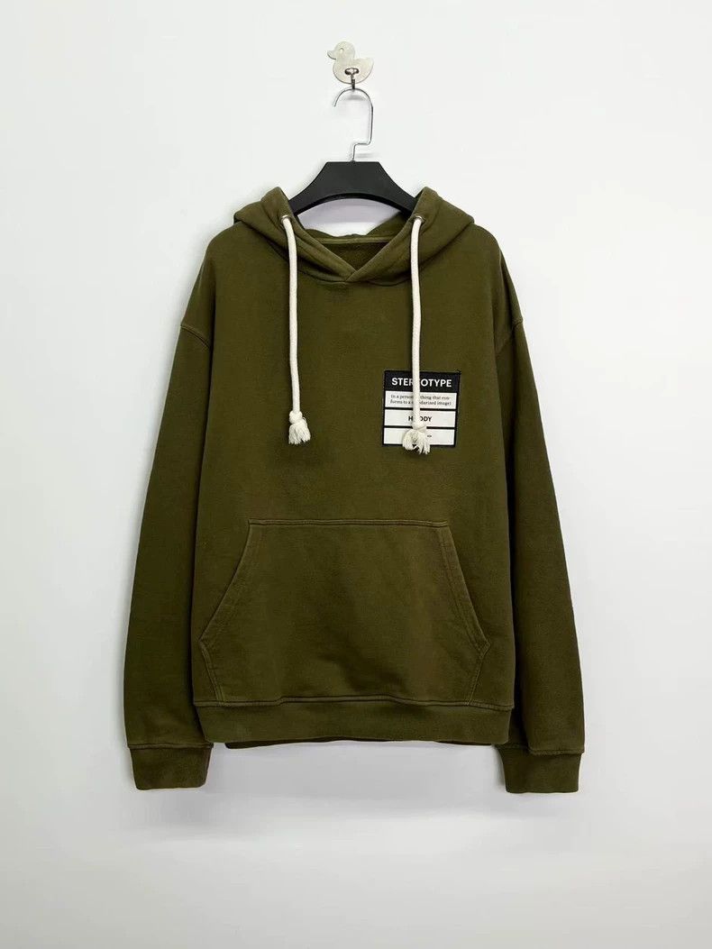 Maison Margiela Olive green patched silhouette casual hood