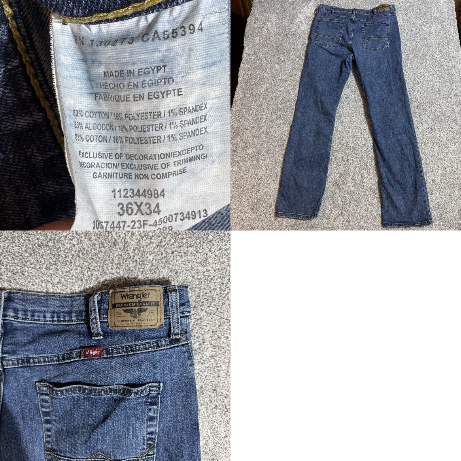 Wrangler Wrangler Jeans Mens 36x34 Relaxed Boot Western Cowboy Casual Streetwear Jeans Mens 36x34 Blue Denim 5-Pocket Bootcut Mens Size US 36 / EU 52 - 8 Thumbnail