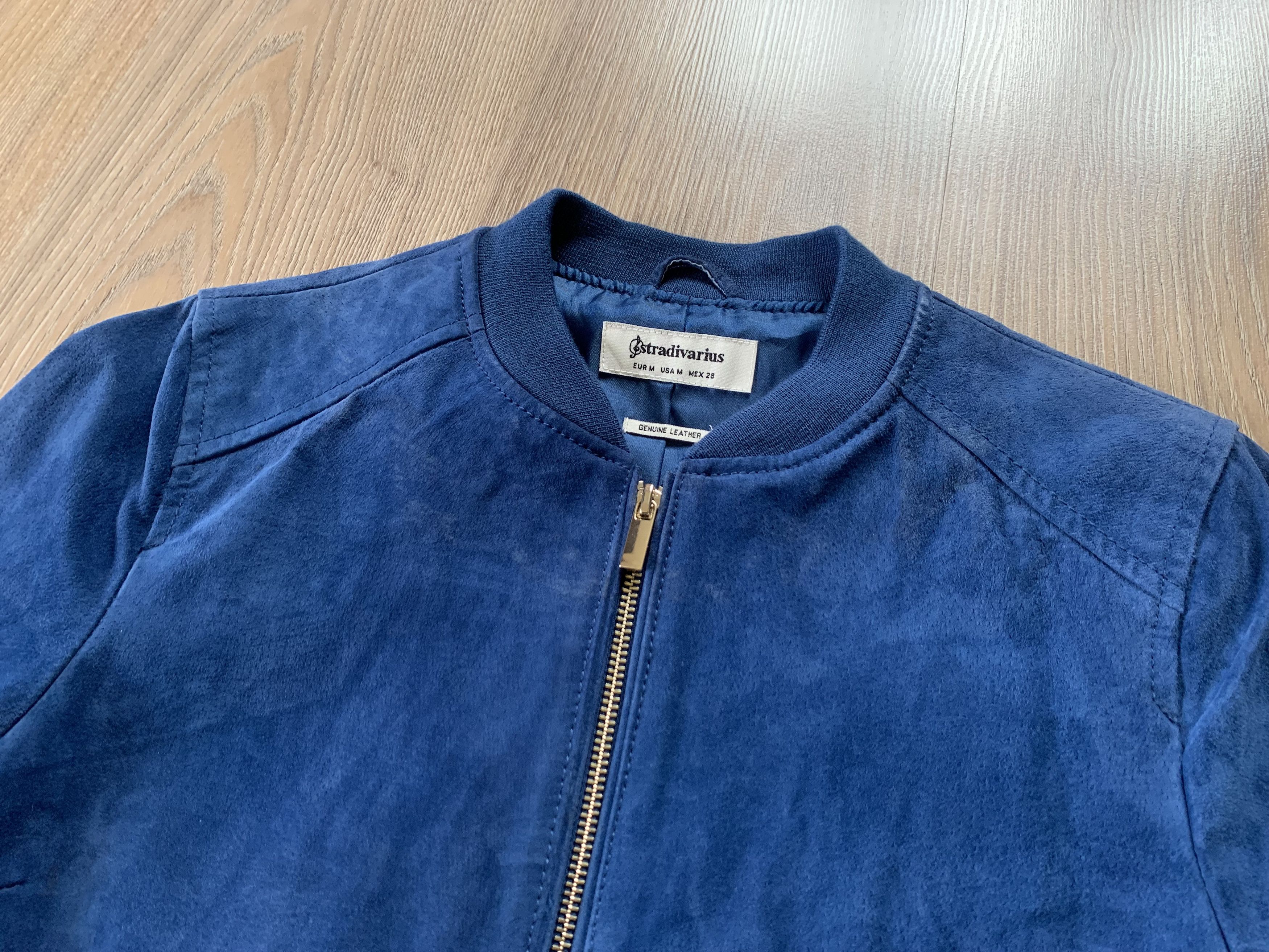 Stradivarius Stradivarius Suede Blue Women’s Bomber Jacket Size M / US 6-8 / IT 42-44 - 5 Thumbnail