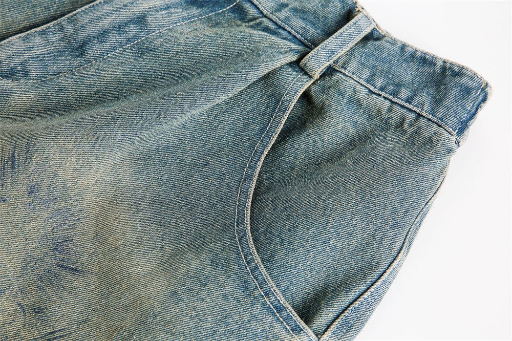 Japanese Brand × Jean Classical Figure Print Washed Denim Shorts Size US 32 / EU 48 - 6 Thumbnail