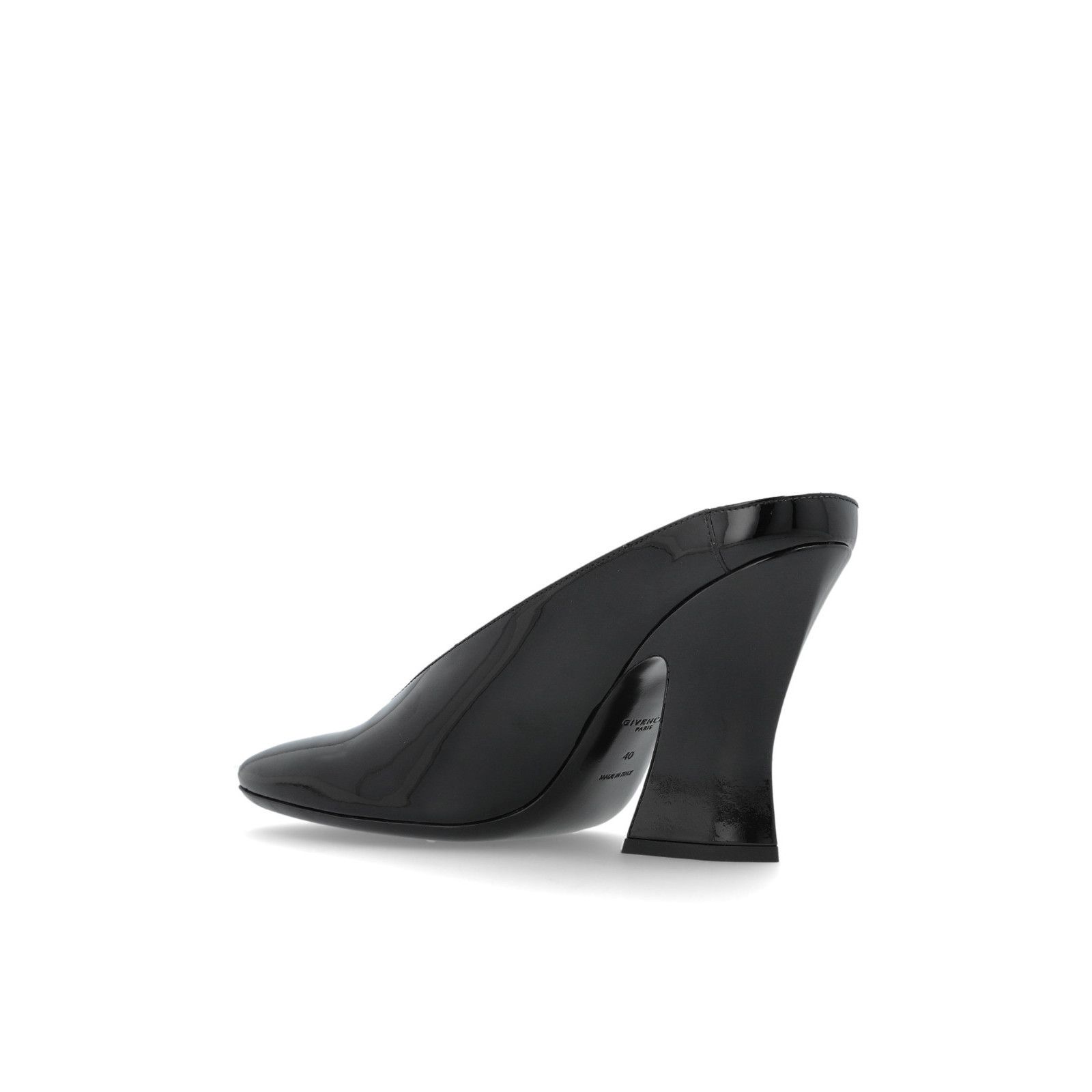 GIVENCHY Black Patent Leather 100mm Heel Mules New & Authent