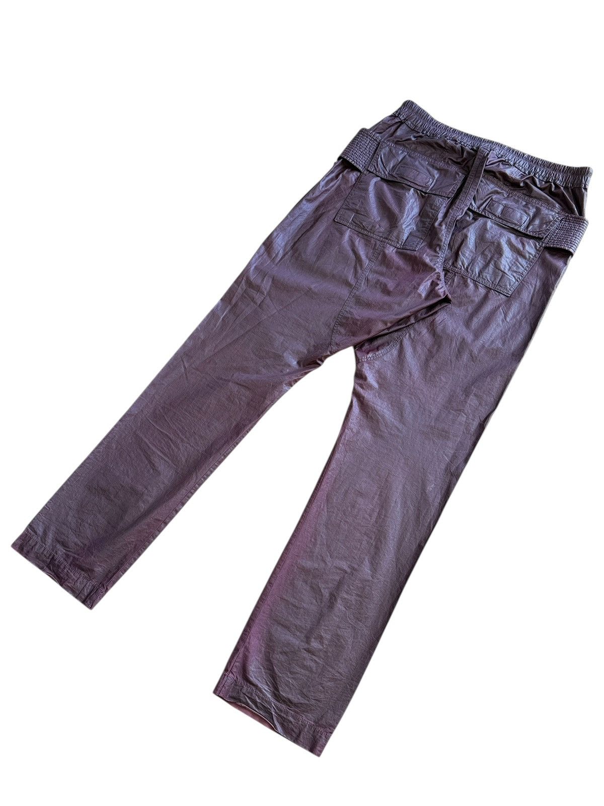 Rick Owens Drkshdw Rick Owens Dark Cherry Waxed DRKSHDW Creatch Cargo Pant FW21 Size US 34 / EU 50 - 4 Thumbnail