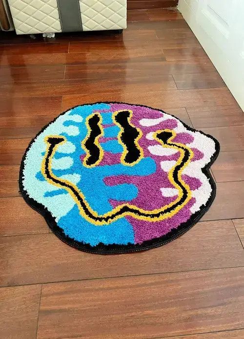 Other 3D Handmade Magic Trippy Smiling Face Soft Rugs Size ONE SIZE - 1 Thumbnail