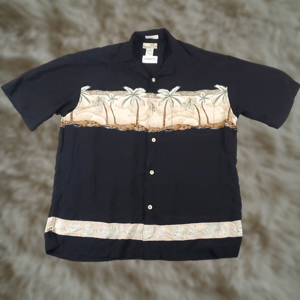 Vintage Bamboo Cay Shirt Mens M Black Rayon Short Sleeve Button-Up Casual Classic Hawaiian Aloha 70s? Size US M / EU 48-50 / 2 - 1 Thumbnail