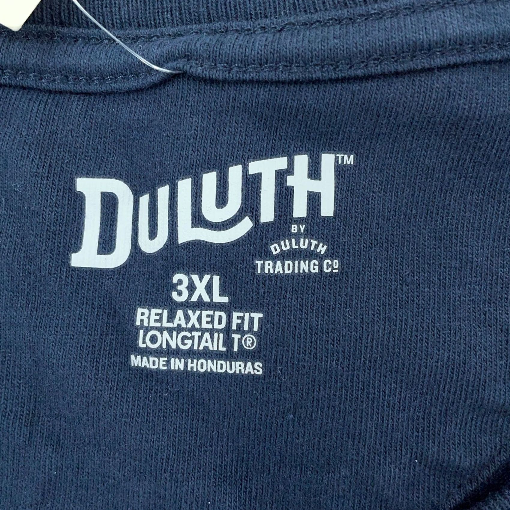 Vintage Duluth Trading L/S Longtail Tee Shirt Mens 3XL Navy Single Pocket Relaxed Fit Size US XXL / EU 58 / 5 - 4 Thumbnail