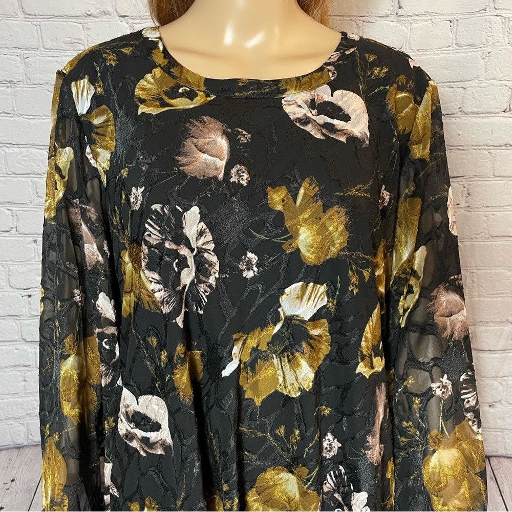Other Susan Graver Fully Lined Printed Jacquard Black Brown Tunic Size XL / US 12-14 / IT 48-50 - 4 Thumbnail