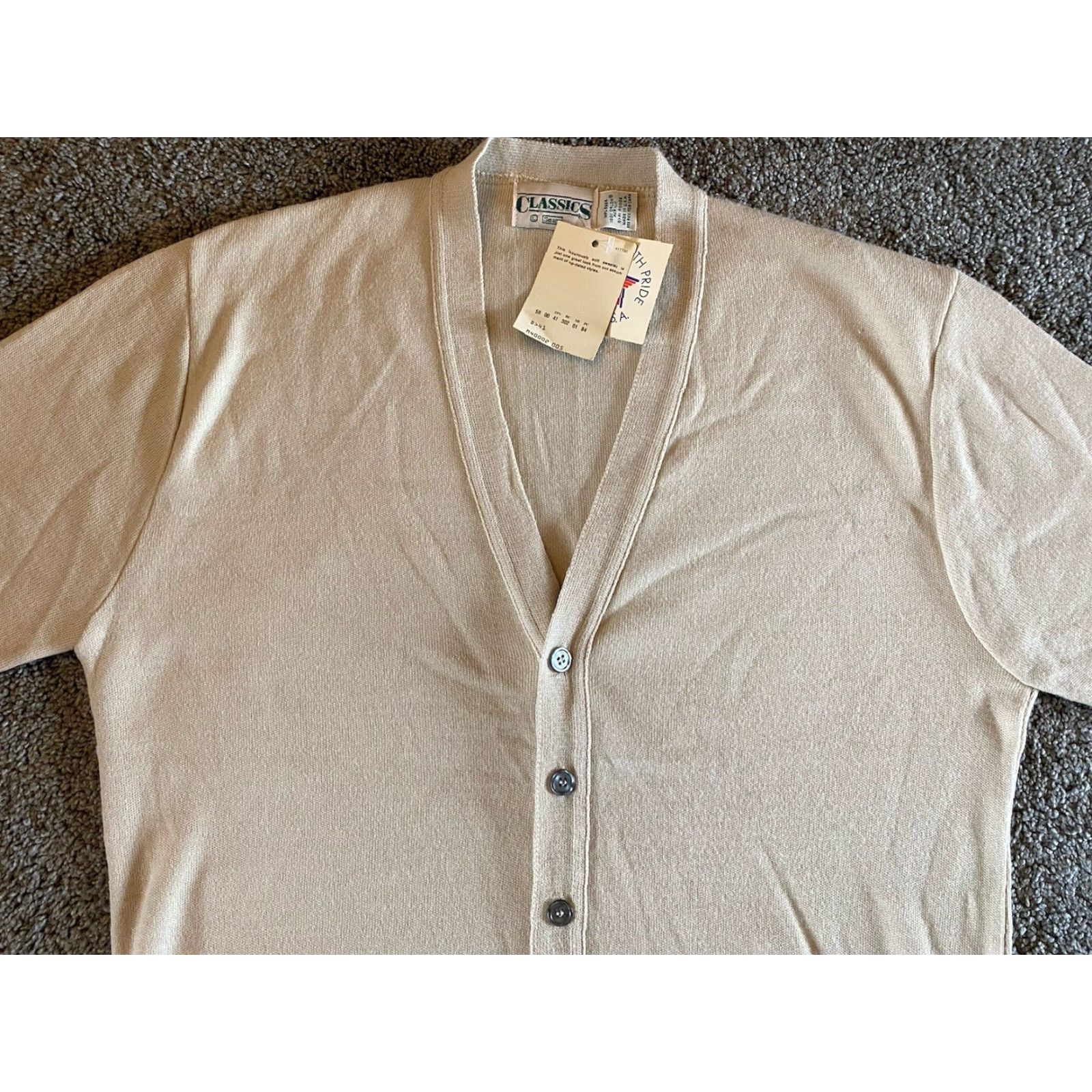 Sears VINTAGE Sears Classics Cardigan Men’s L Regular Acrylic Beige USA 80s 90s Classic Designer Preppy Cardigan Sweater Mens Size US L / EU 52-54 / 3 - 6 Thumbnail