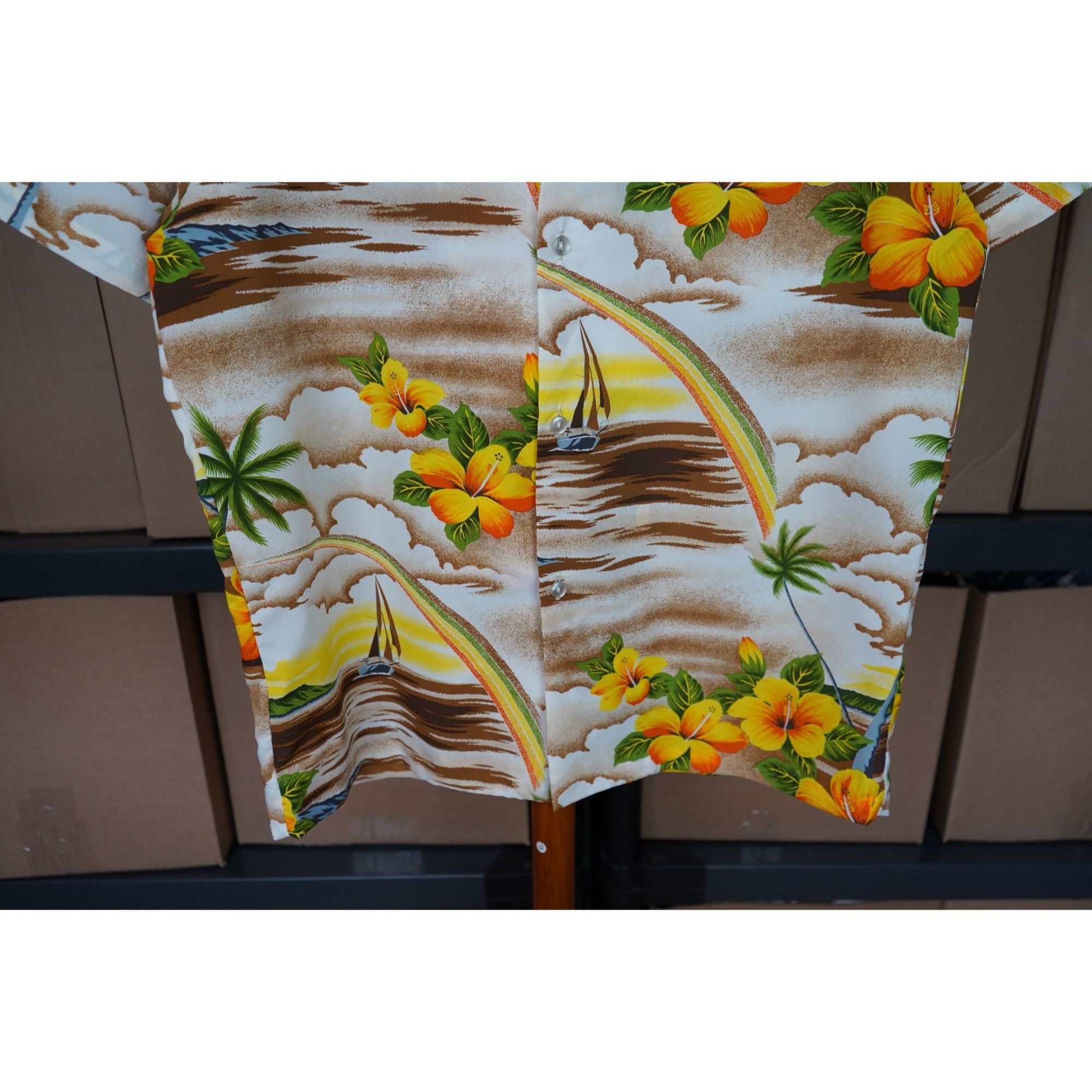 Vintage 90s Kolekole Bright Yellow Men's L Hawaiian Shirt #364 Size US L / EU 52-54 / 3 - 4 Thumbnail