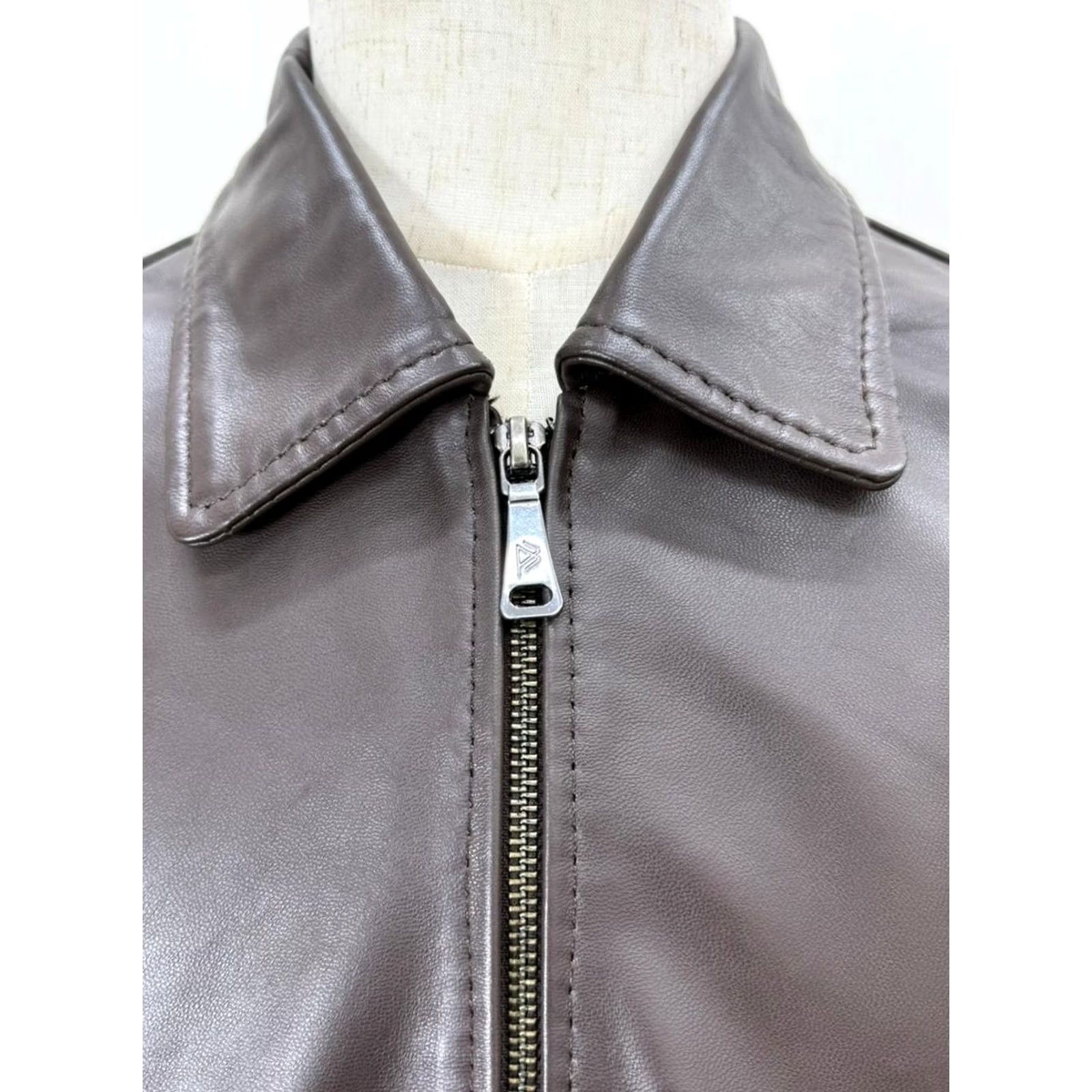 Vintage Men's Italian Sheepskin Genuine Leather Jacket Brown XL Size US XL / EU 56 / 4 - 6 Thumbnail