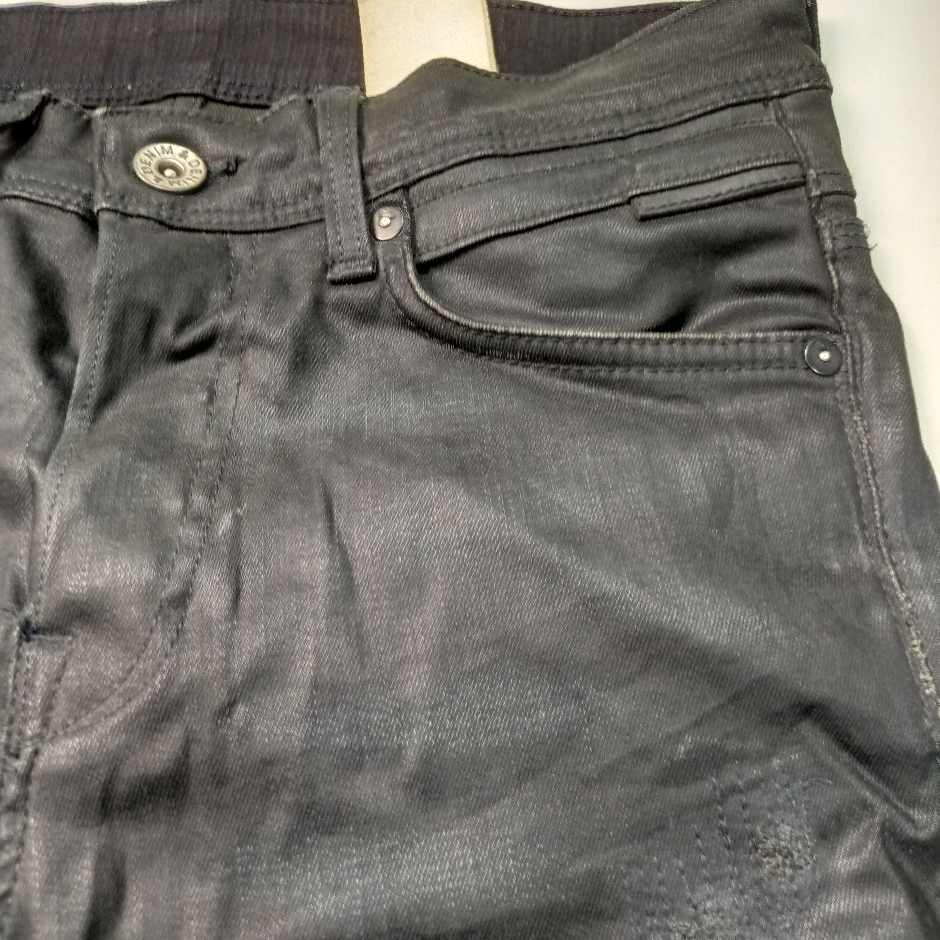H&M 🔥H&M X & Jeans Skinny Super Black Distressed Pants Size 28" / US 6 / IT 42 - 8 Thumbnail
