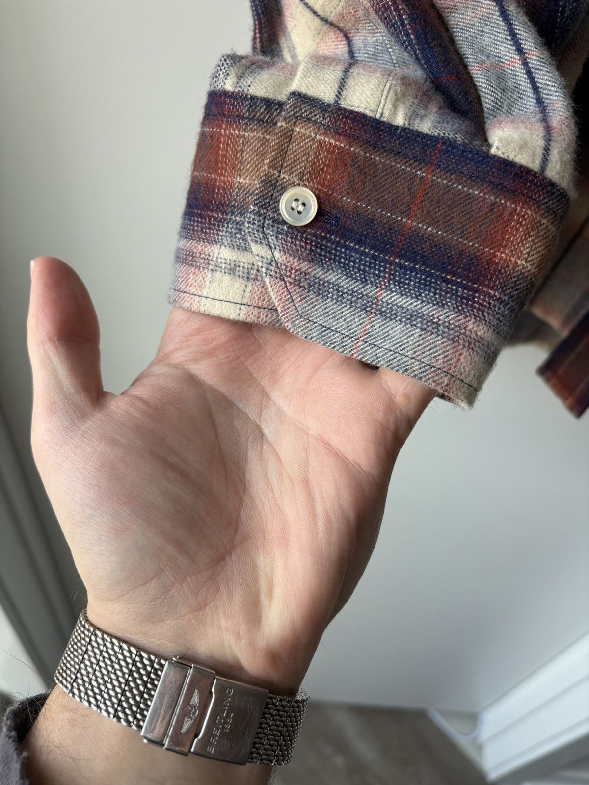 Celine Celine Vanilla, Navy, & Red Flannel Hedi Slimane Size US XL / EU 56 / 4 - 2 Thumbnail