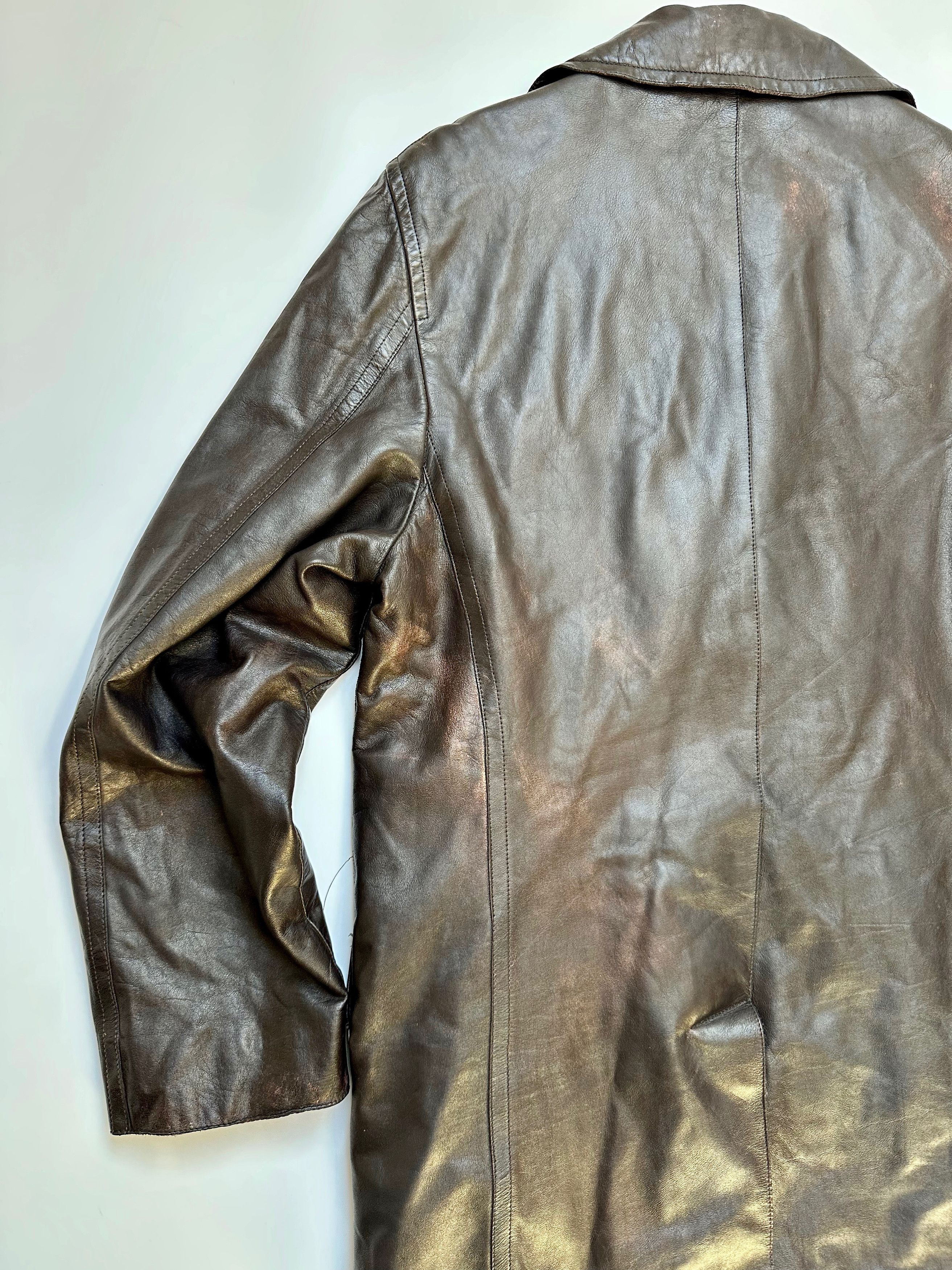 Costume National Costume National Brown Leather Coat jacket avant garde Size US M / EU 48-50 / 2 - 10 Thumbnail