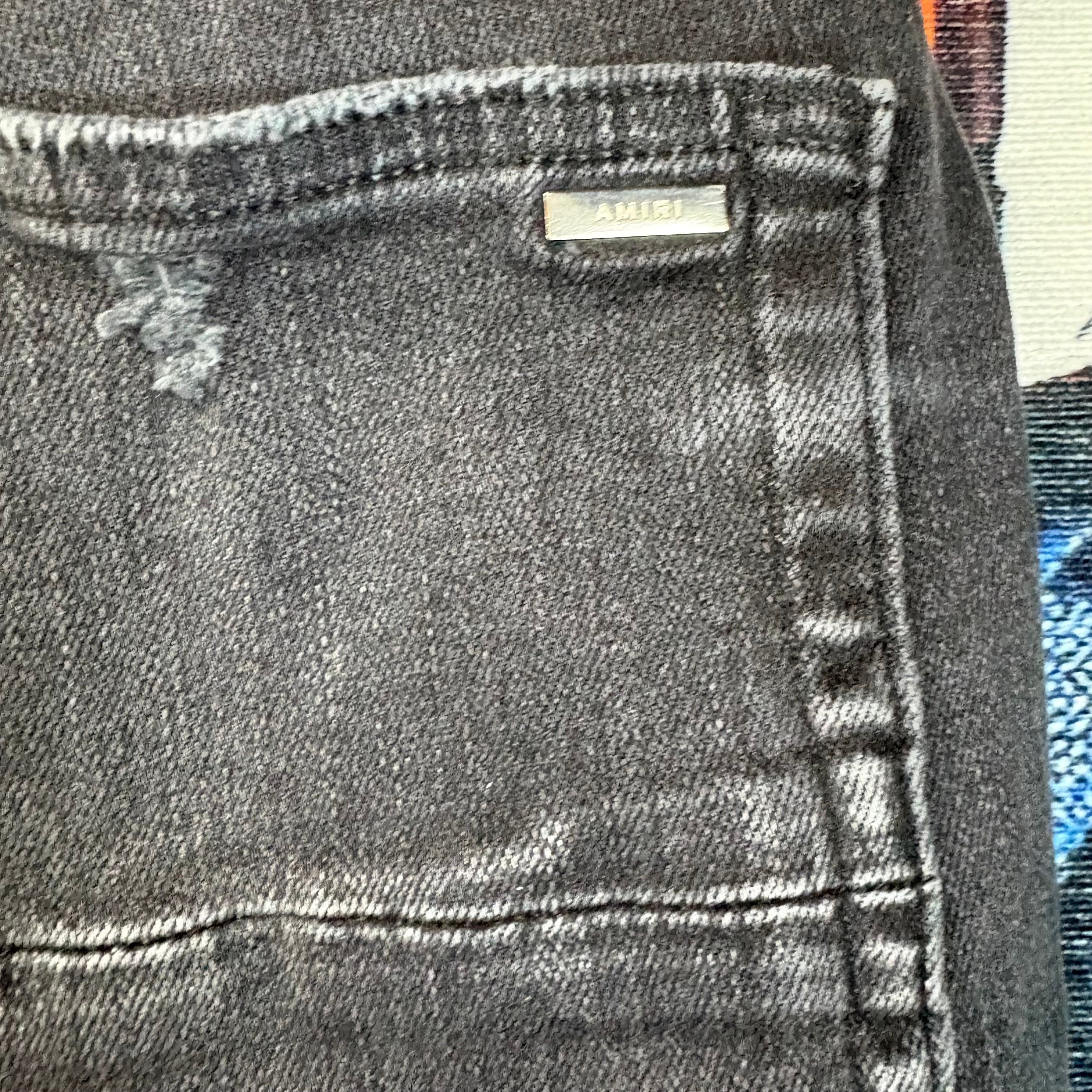 Amiri AMIRI Black Crystal Shotgun Skinny Jeans Size 34" Size US 34 / EU 50 - 5 Thumbnail