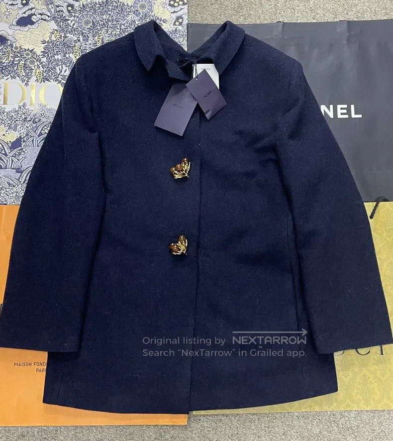 Prada Prada 25 autumn and winter new blue woollen silhouette coa Size XS / US 0-2 / IT 36-38 - 1 Thumbnail