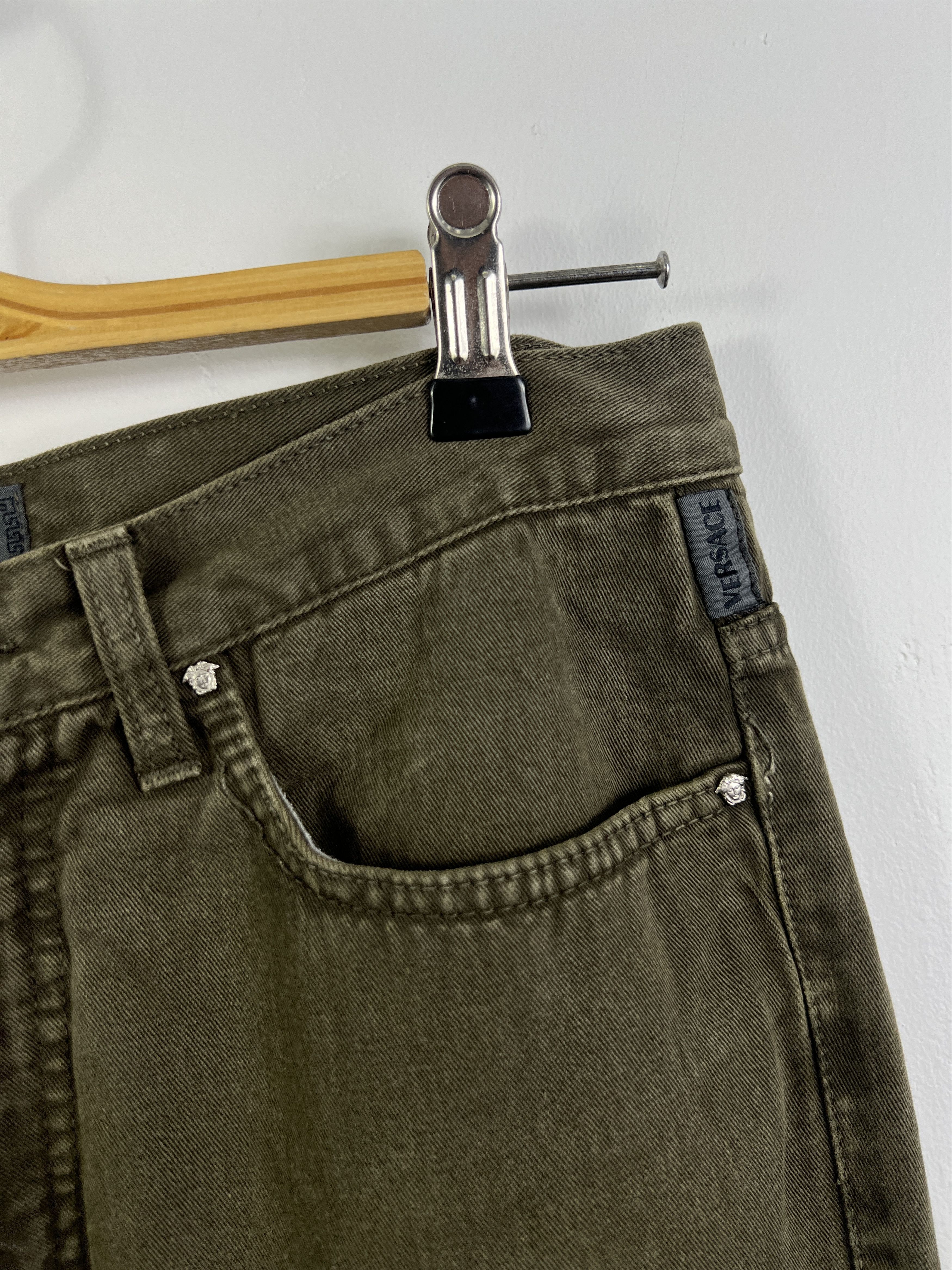 Versace Jeans Couture Vintage VERSACE Jeans Signature Khaki Green Denim GTMP154 Size US 30 / EU 46 - 3 Thumbnail