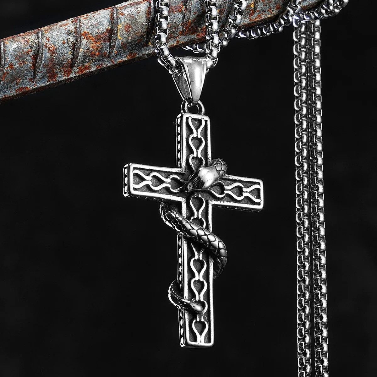 Other Cross Snake Pendant Accessories Necklace Gifts Size ONE SIZE - 2 Thumbnail