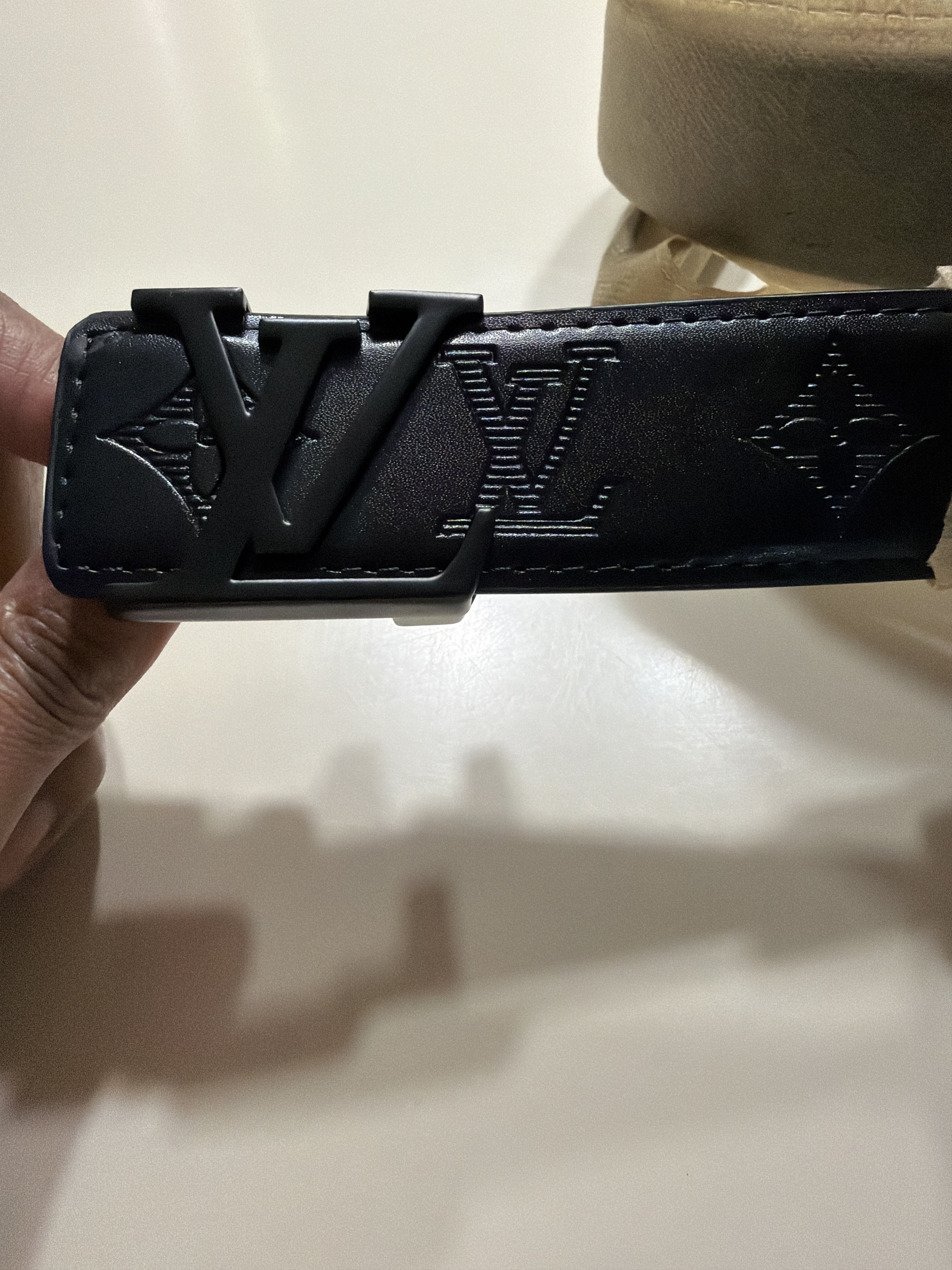 Other Men's black belt with prints, black metal letter buckle Size ONE SIZE - 2 Thumbnail