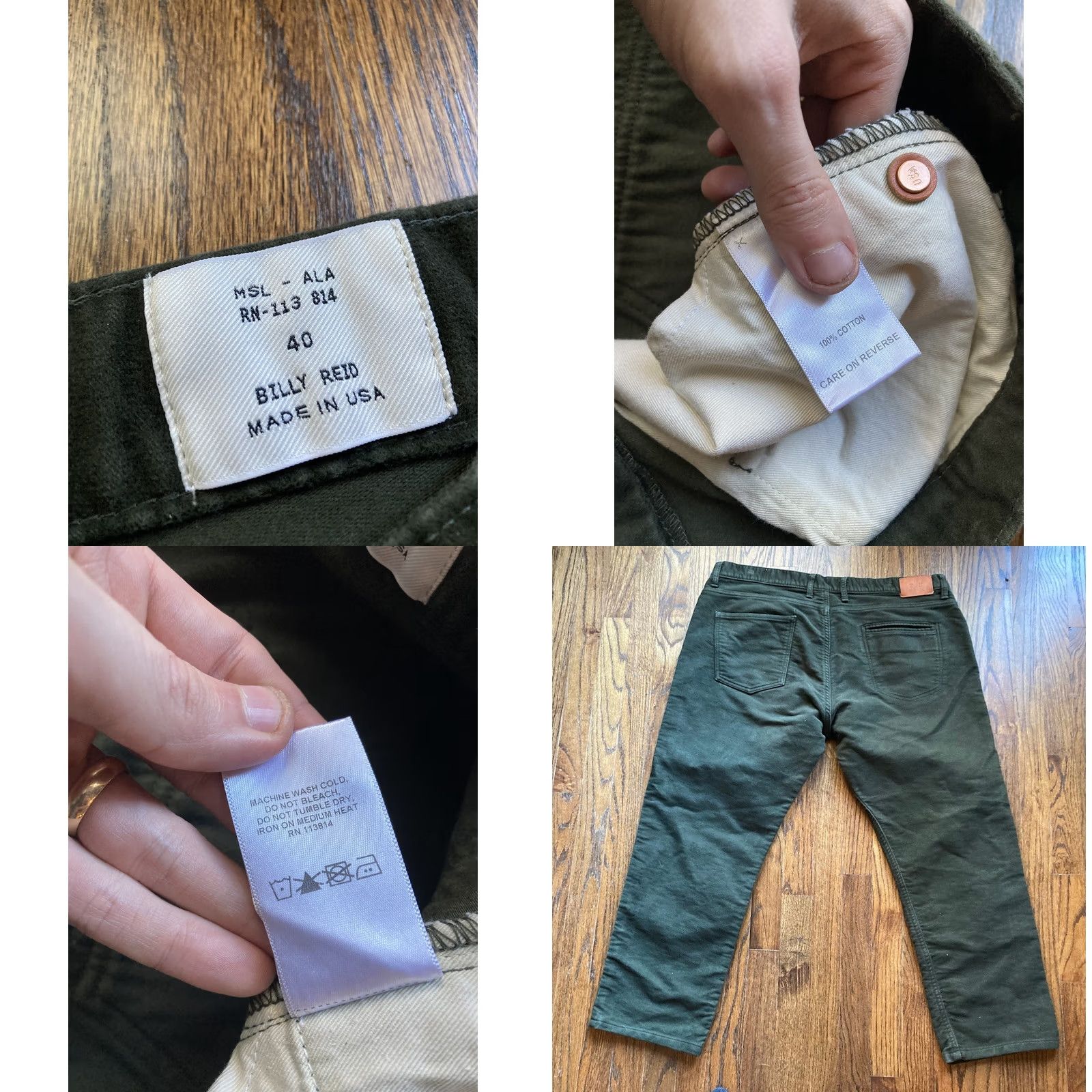 Billy Reid BILLY REID Moleskin Pants Mens Size 40x27 Dark Green Made In USA Size US 40 / EU 56 - 8 Thumbnail