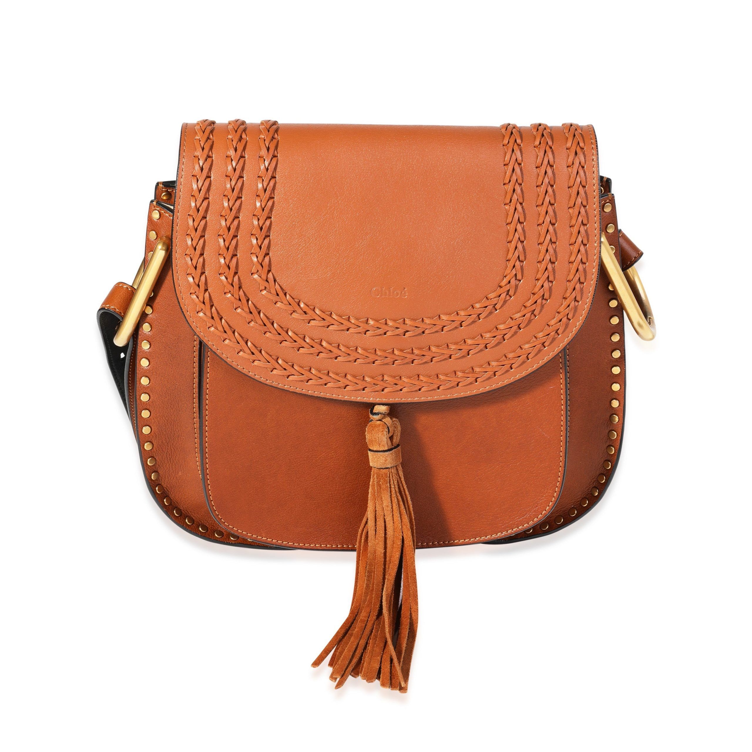 image of Chloe Caramel Smooth Leather Whipstitch Hudson Bag in Brown, Women's