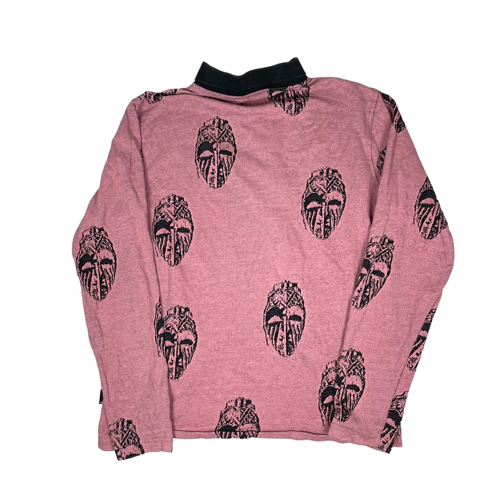 Stussy Stussy Mask LS Rugby Polo Shirt Men's Pink Cotton Collared S Size US S / EU 44-46 / 1 - 6 Thumbnail